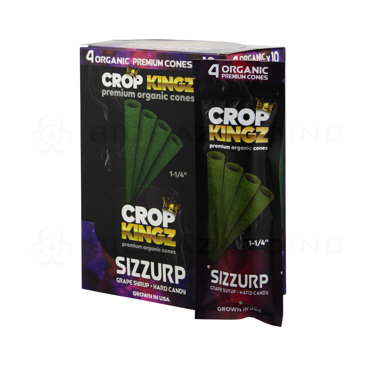 Crop Kingz | Organic Premium Pre-Rolled Cones 1¼ Size | 78mm - 10 Count - Various Flavors Pre-Rolled Cones Crop Kingz
