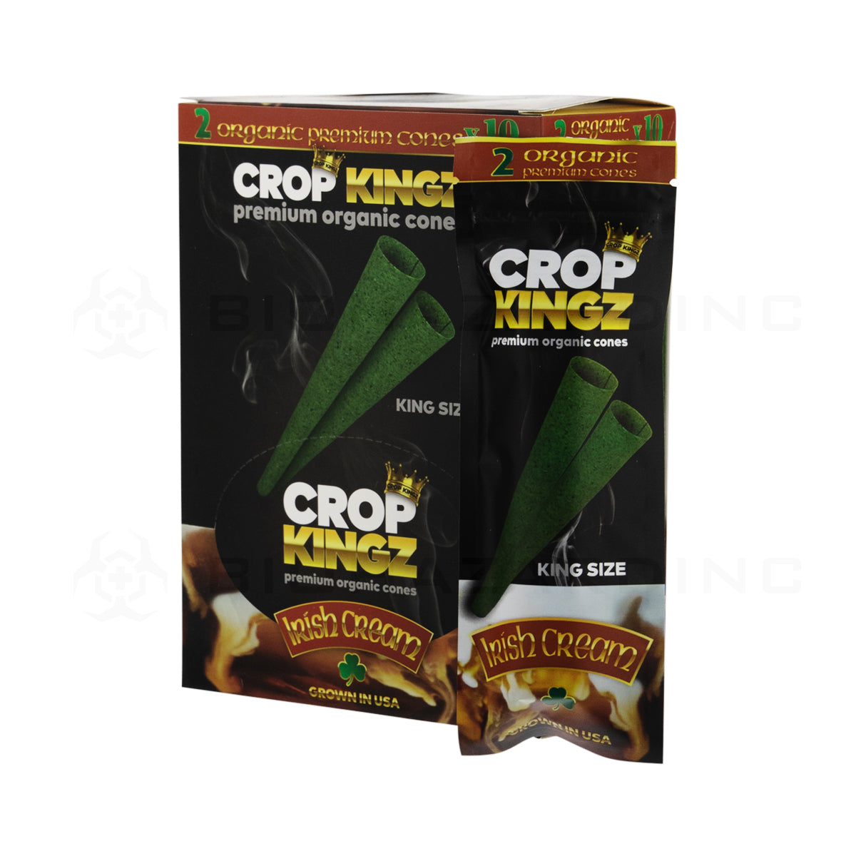 Crop Kingz | Organic Premium Pre-Rolled Cones King Size | 110mm - 10 Count - Various Flavors Pre-Rolled Cones Crop Kingz Irish Cream