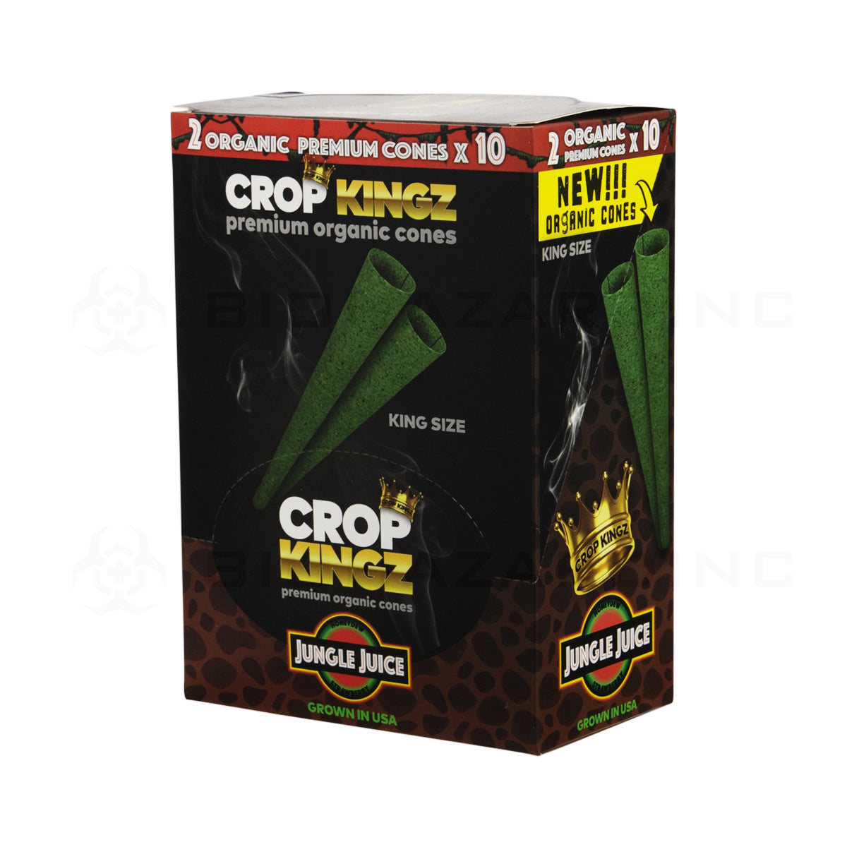 Crop Kingz | Organic Premium Pre-Rolled Cones King Size | 110mm - 10 Count - Various Flavors Pre-Rolled Cones Crop Kingz