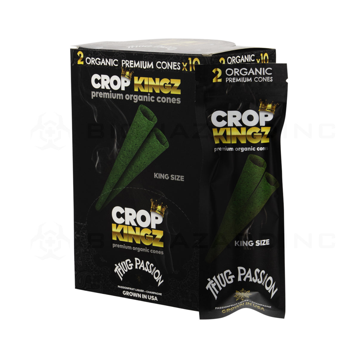 Crop Kingz | Organic Premium Pre-Rolled Cones King Size | 110mm - 10 Count - Various Flavors Pre-Rolled Cones Crop Kingz
