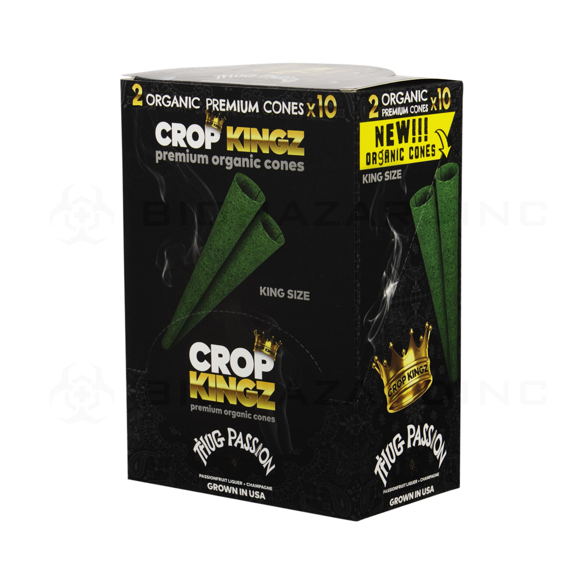 Crop Kingz | Organic Premium Pre-Rolled Cones King Size | 110mm - 10 Count - Various Flavors Pre-Rolled Cones Crop Kingz Thug Passion