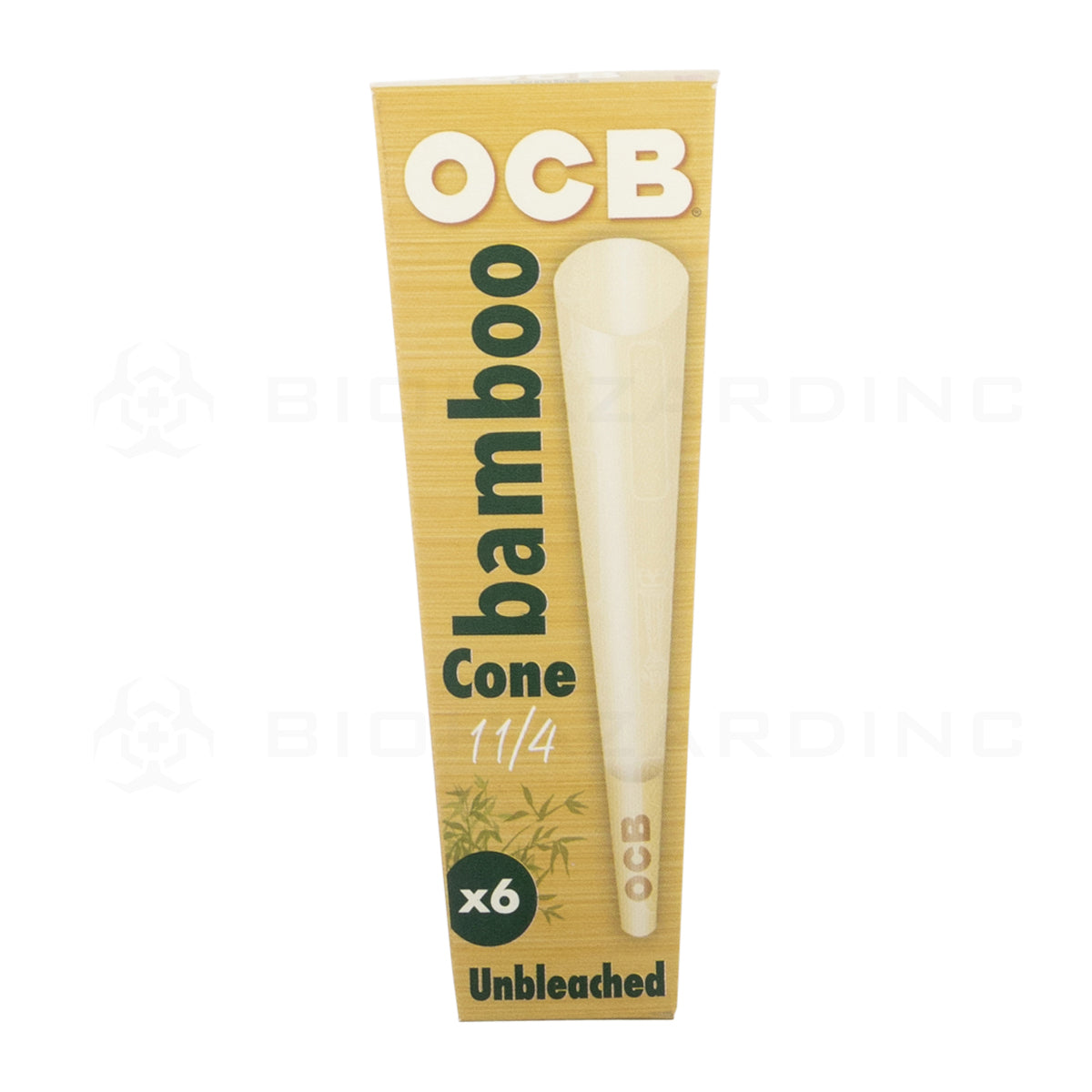 OCB® | Bamboo Unbleached Cones 1¼ Size | 78mm - Unbleached Brown - 32 Count Pre-Rolled Cones OCB   