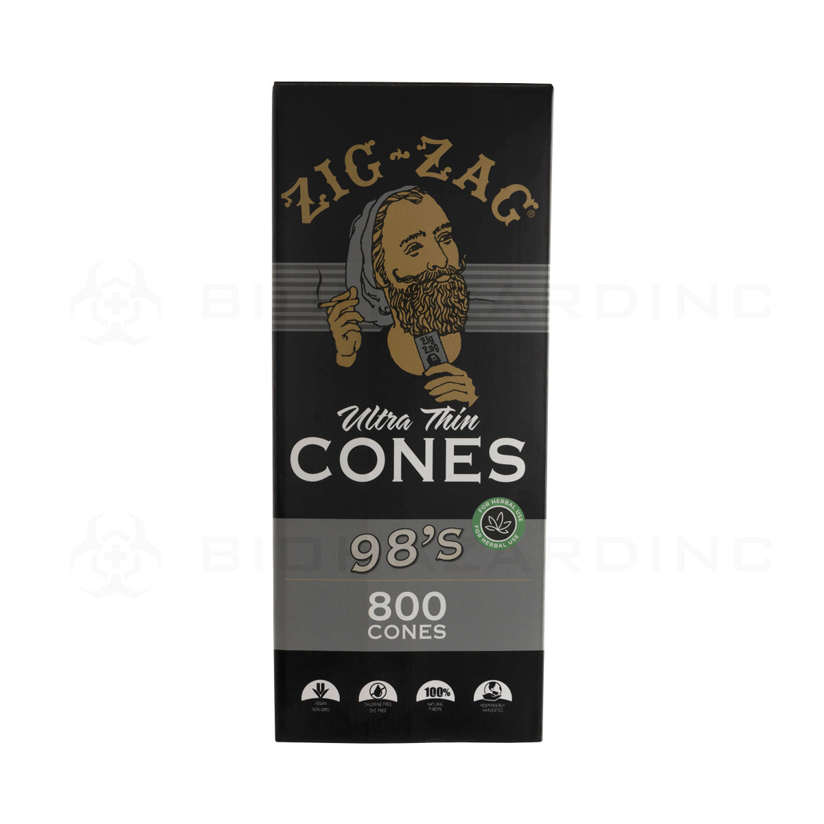 Zig-Zag® | Ultra Thin 98's Pre-Rolled Cones | 98mm - Classic White - 800 Count Pre-Rolled Cones Zig Zag Biohazard Inc
