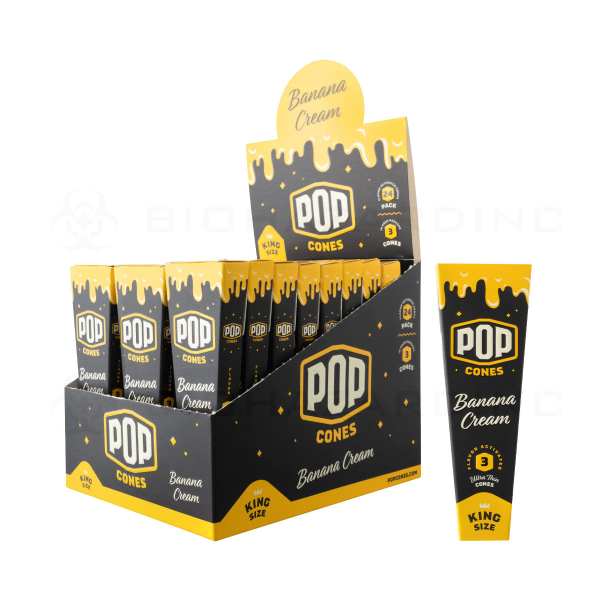 Pop Cones | Pre-Rolled Cones King Size | 109mm - Various Flavors - 3 Pack 24 Count Pre-Rolled Cones Biohazard Inc