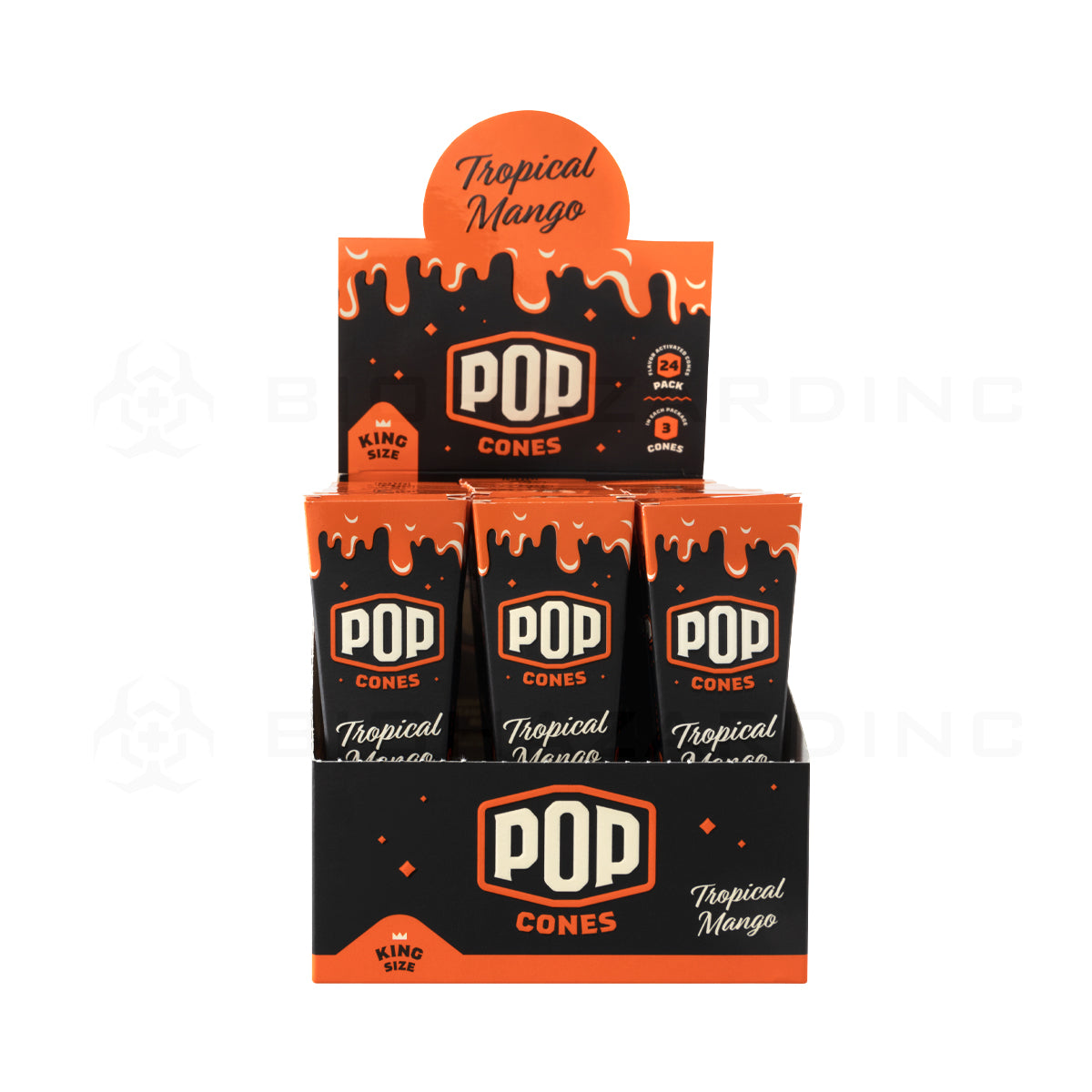 Pop Cones | Pre-Rolled Cones King Size | 109mm - Various Flavors - 3 Pack 24 Count Pre-Rolled Cones Biohazard Inc