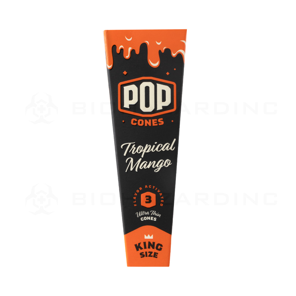 Pop Cones | Pre-Rolled Cones King Size | 109mm - Various Flavors - 3 Pack 24 Count Pre-Rolled Cones Biohazard Inc Tropical Mango