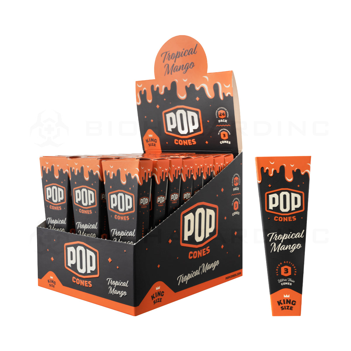 Pop Cones | Pre-Rolled Cones King Size | 109mm - Various Flavors - 3 Pack 24 Count Pre-Rolled Cones Biohazard Inc
