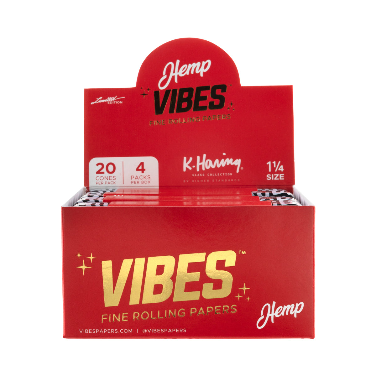 VIBES® x K.Haring Collaboration | Pre-Rolled Cones | 78mm - Various Styles - 20 Count Pre-Rolled Cones Vibes