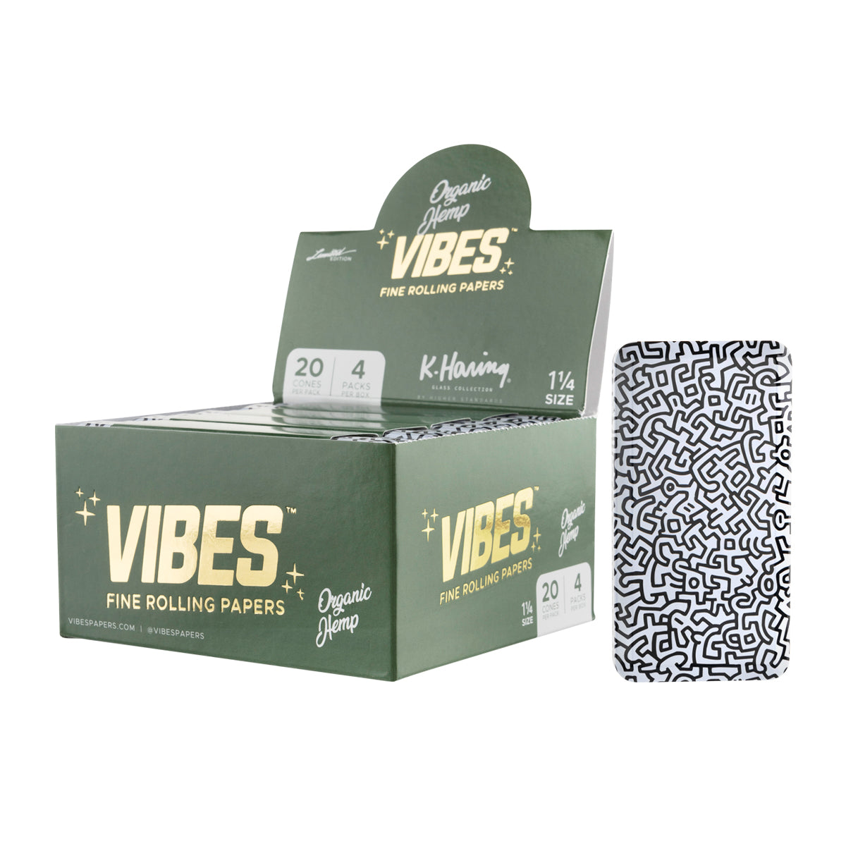 VIBES® x K.Haring Collaboration | Pre-Rolled Cones | 78mm - Various Styles - 20 Count Pre-Rolled Cones Vibes Organic Hemp