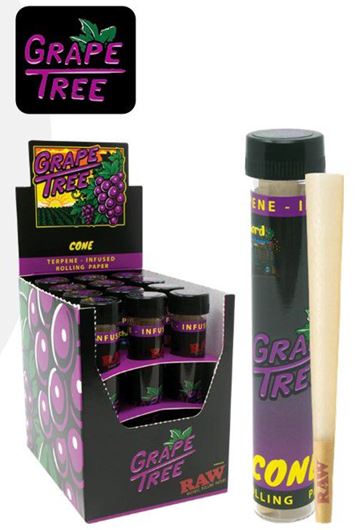 RAW® | Pre-Rolled Cones Singles King Size | 110mm - Grape Tree - 12 Count Pre-Rolled Cones Raw
