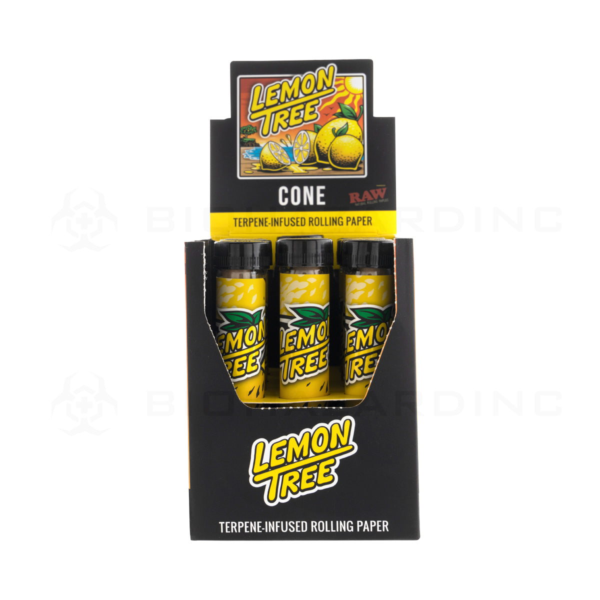RAW® | Pre-Rolled Cones Singles King Size | 110mm - Lemon Tree - 12 Count Pre-Rolled Cones Raw