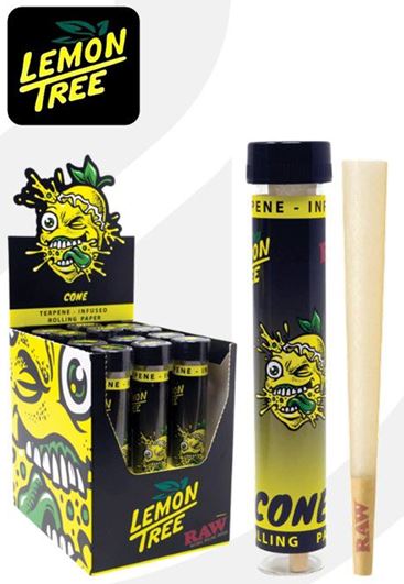 RAW® | Pre-Rolled Cones Singles King Size | 110mm - Lemon Tree - 12 Count Pre-Rolled Cones Raw