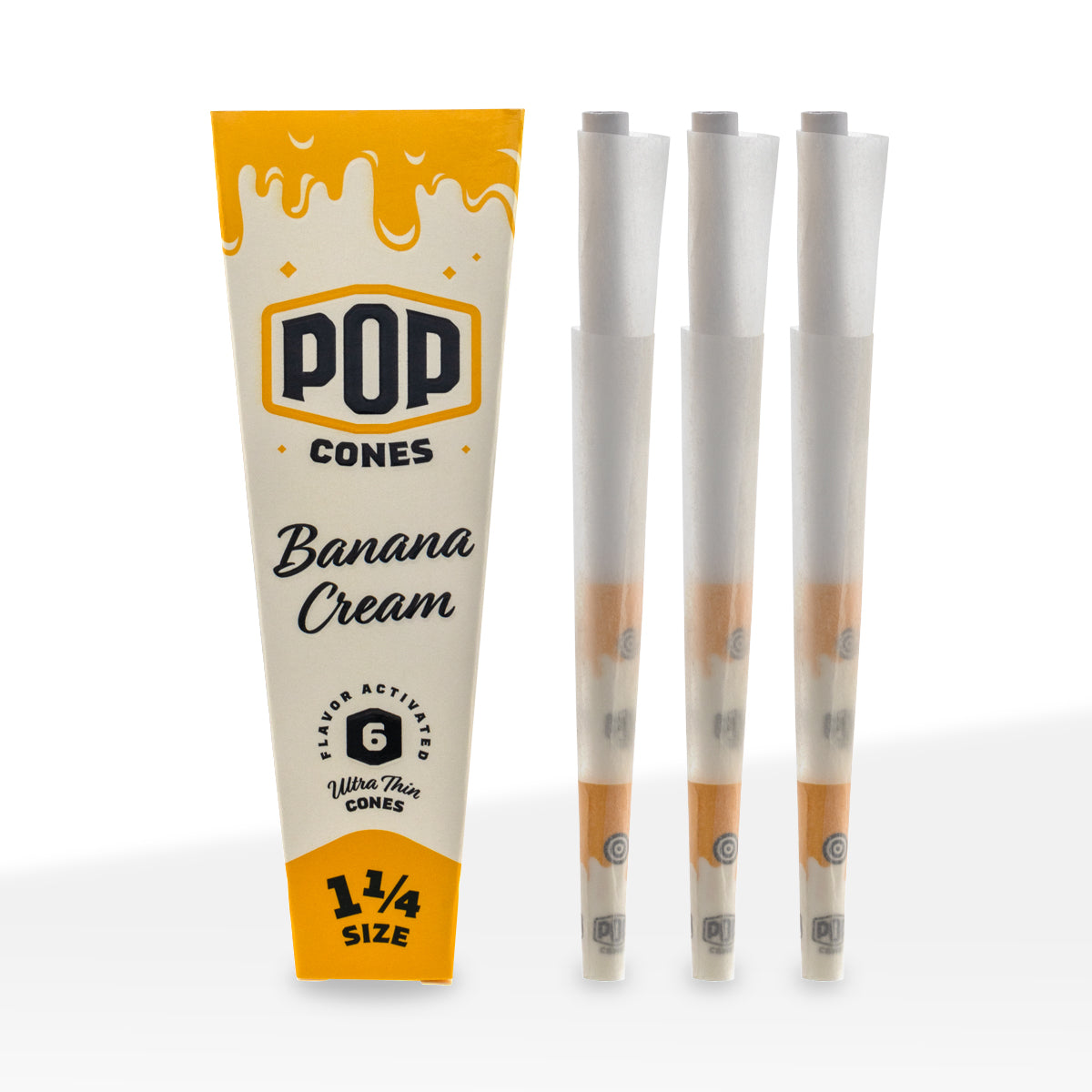 Pop Cones | Ultra Thin Pre-Rolled Cones 1¼ Size | 78mm - Various Flavors - 6 Pack 24 Count Pre-Rolled Cones Biohazard Inc