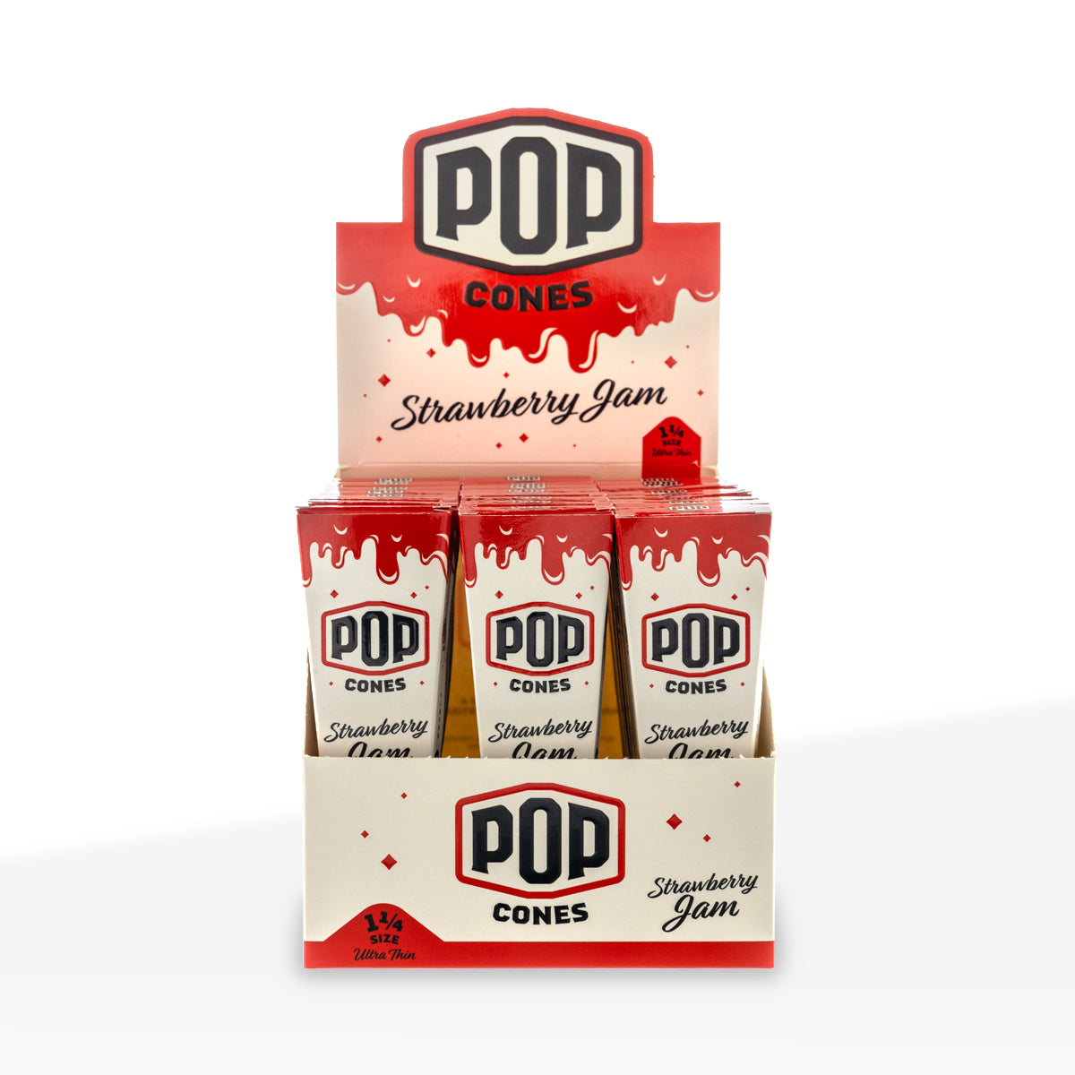 Pop Cones | Ultra Thin Pre-Rolled Cones 1¼ Size | 78mm - Various Flavors - 6 Pack 24 Count Pre-Rolled Cones Biohazard Inc