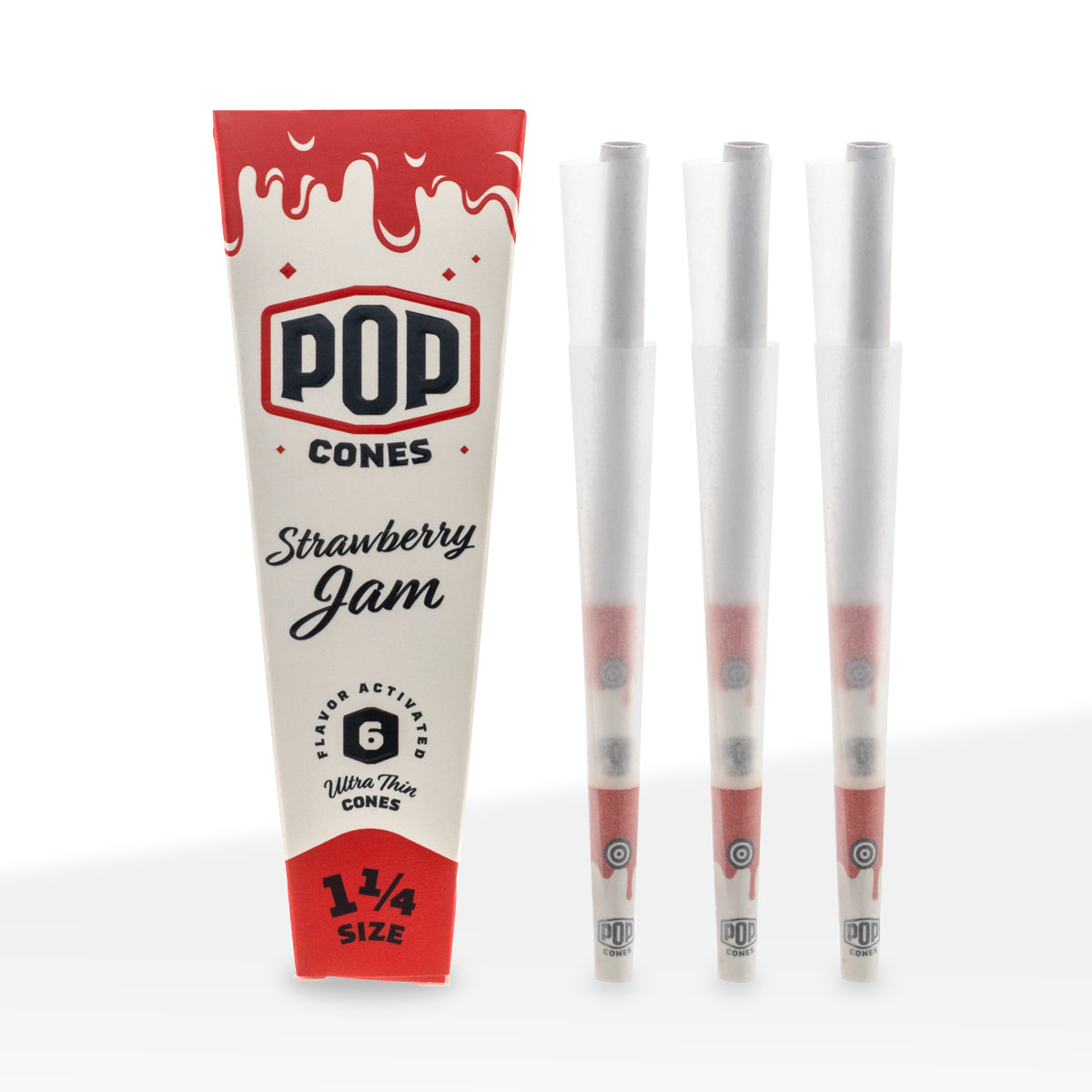 Pop Cones | Ultra Thin Pre-Rolled Cones 1¼ Size | 78mm - Various Flavors - 6 Pack 24 Count Pre-Rolled Cones Biohazard Inc