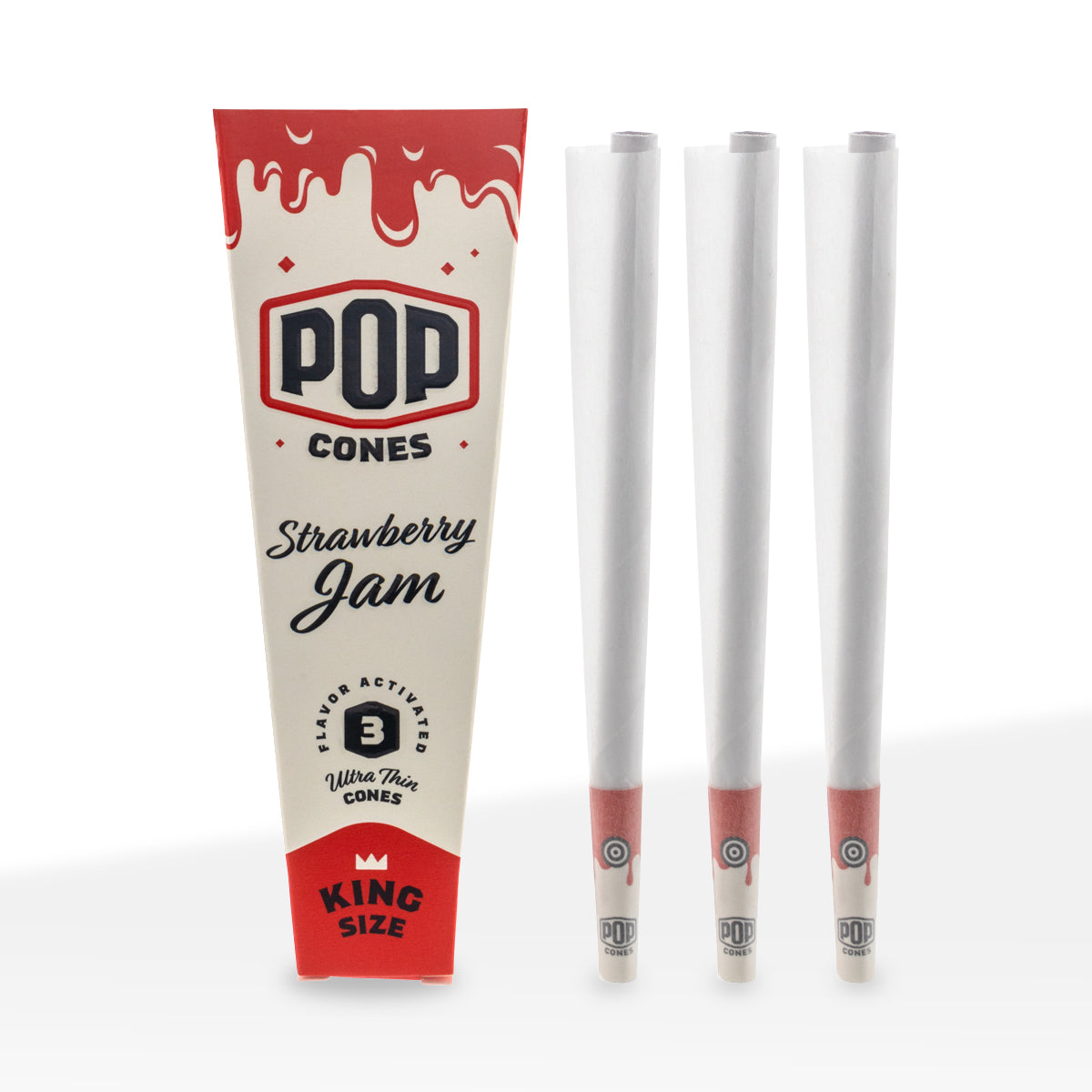 Pop Cones | Ultra Thin Pre-Rolled Cones King Size | 109mm - 3 Pack 24 Count - Various Flavors Pre-Rolled Cones Biohazard Inc