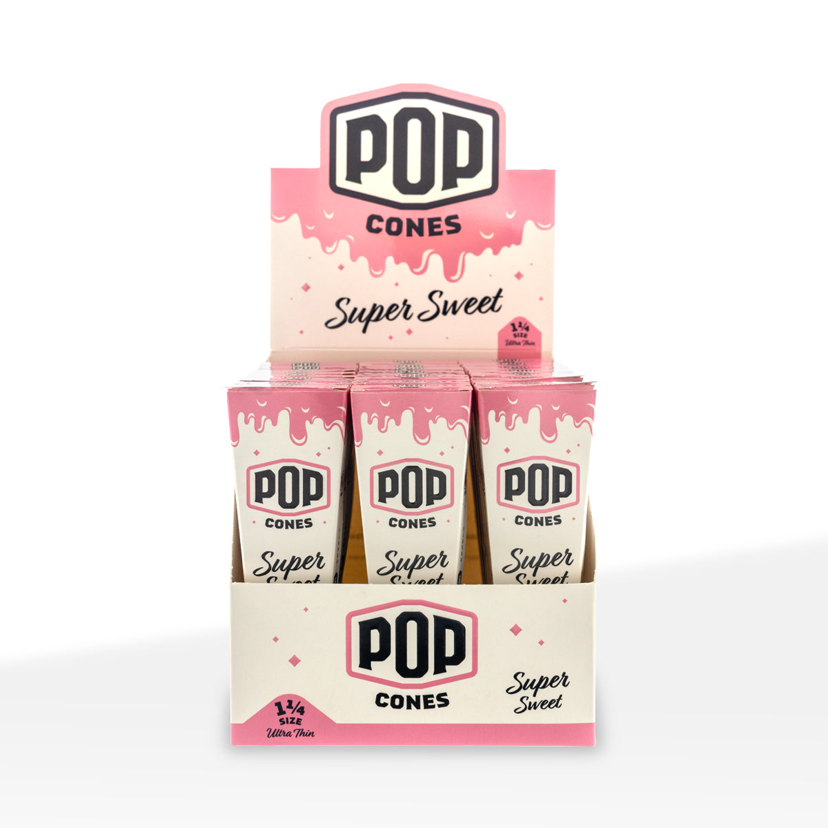Pop Cones | Ultra Thin Pre-Rolled Cones 1¼ Size | 78mm - Various Flavors - 6 Pack 24 Count Pre-Rolled Cones Biohazard Inc
