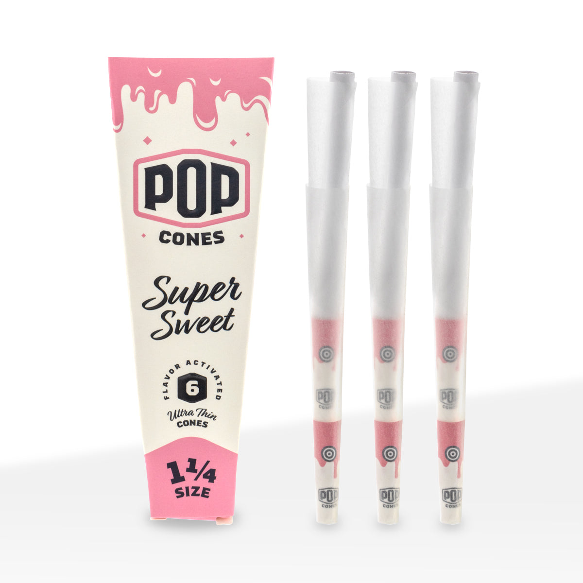 Pop Cones | Ultra Thin Pre-Rolled Cones 1¼ Size | 78mm - Various Flavors - 6 Pack 24 Count Pre-Rolled Cones Biohazard Inc