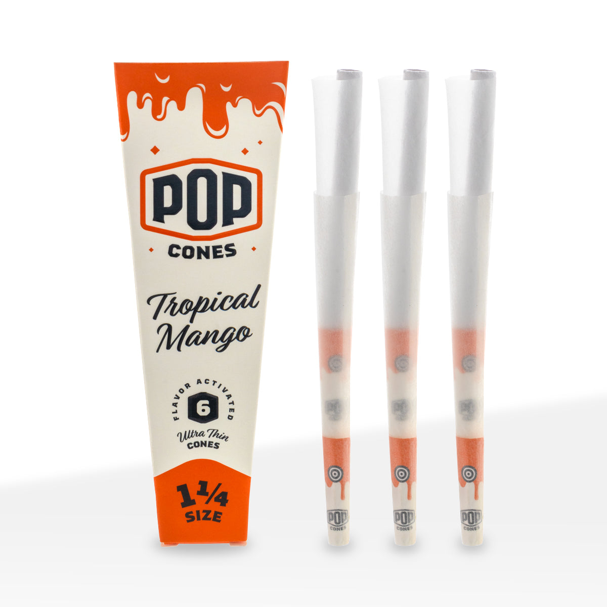 Pop Cones | Ultra Thin Pre-Rolled Cones 1¼ Size | 78mm - Various Flavors - 6 Pack 24 Count Pre-Rolled Cones Biohazard Inc