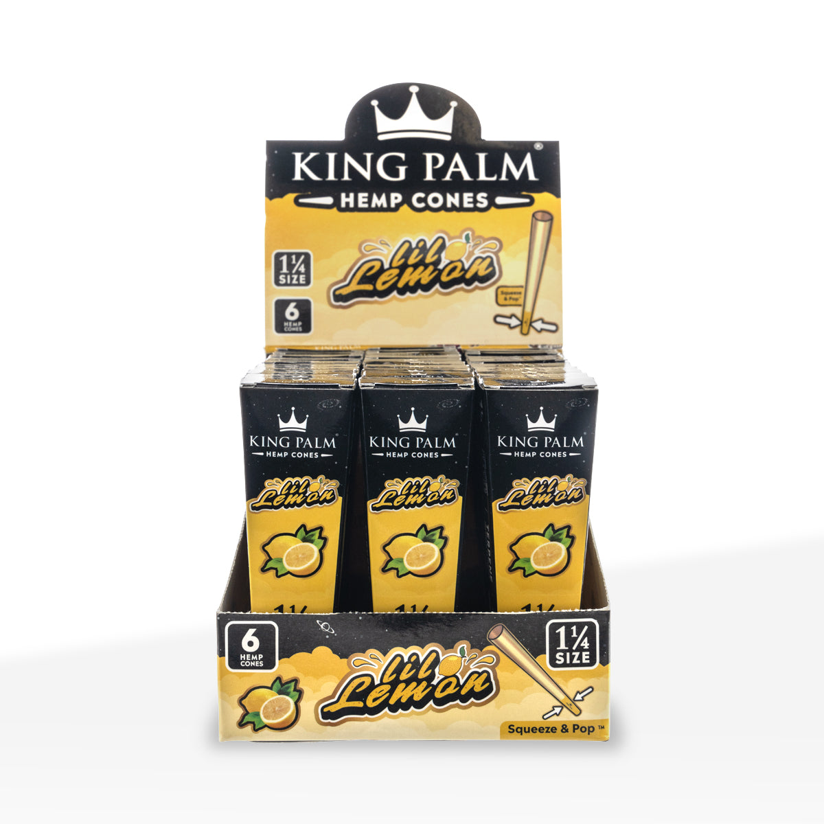 King Palm™ | Hemp Cones 1.25" | 6 Pack - 30 Count - Various Flavors Pre-Rolled Cones King Palm