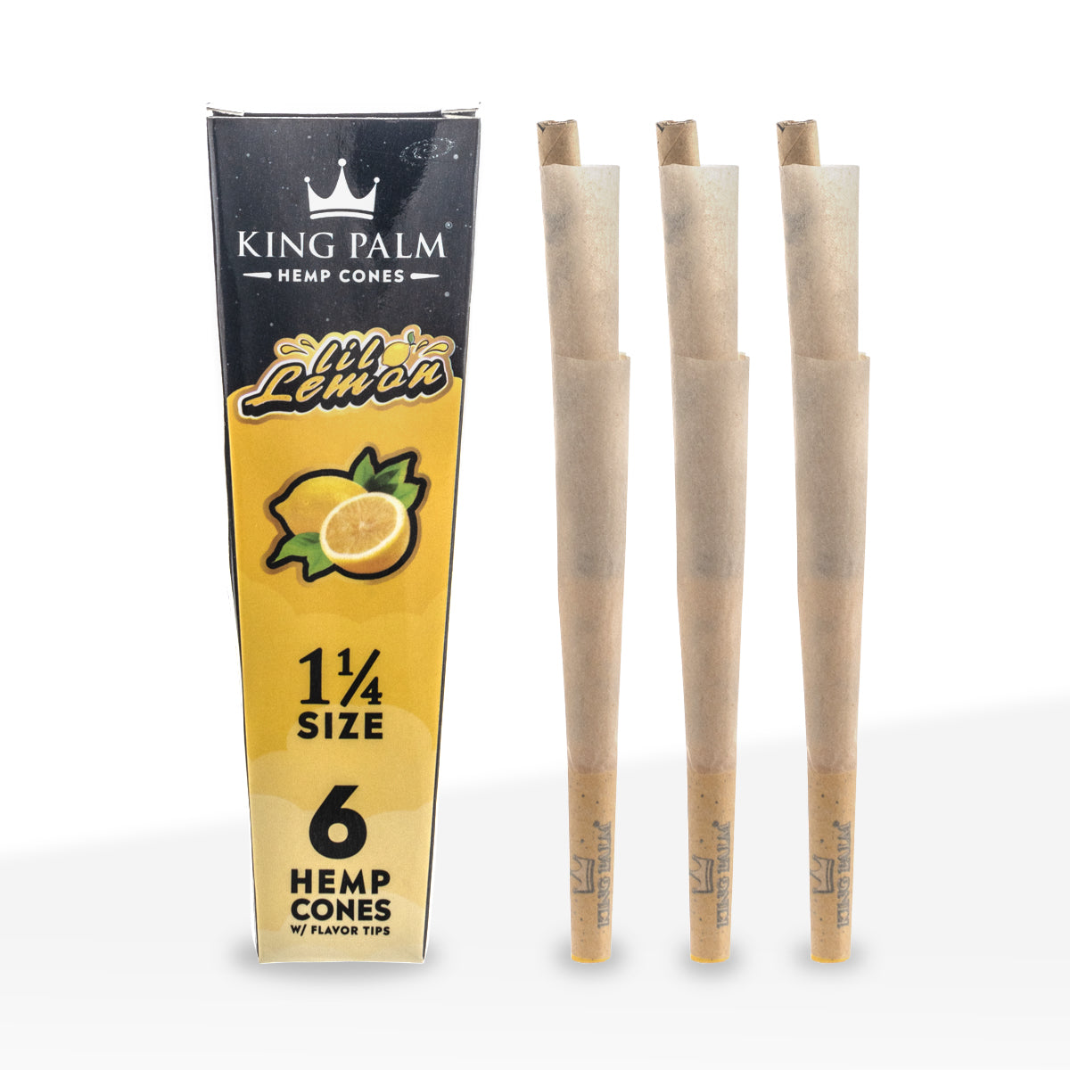King Palm™ | Hemp Cones 1.25" | 6 Pack - 30 Count - Various Flavors Pre-Rolled Cones King Palm