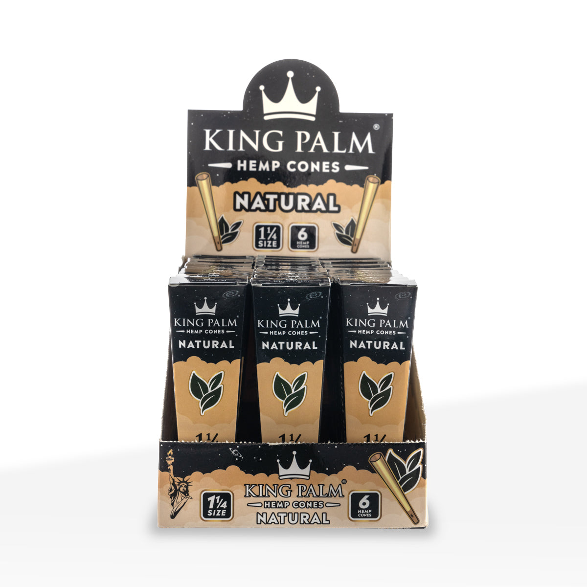 King Palm™ | Hemp Cones 1.25" | 6 Pack - 30 Count - Various Flavors Pre-Rolled Cones King Palm