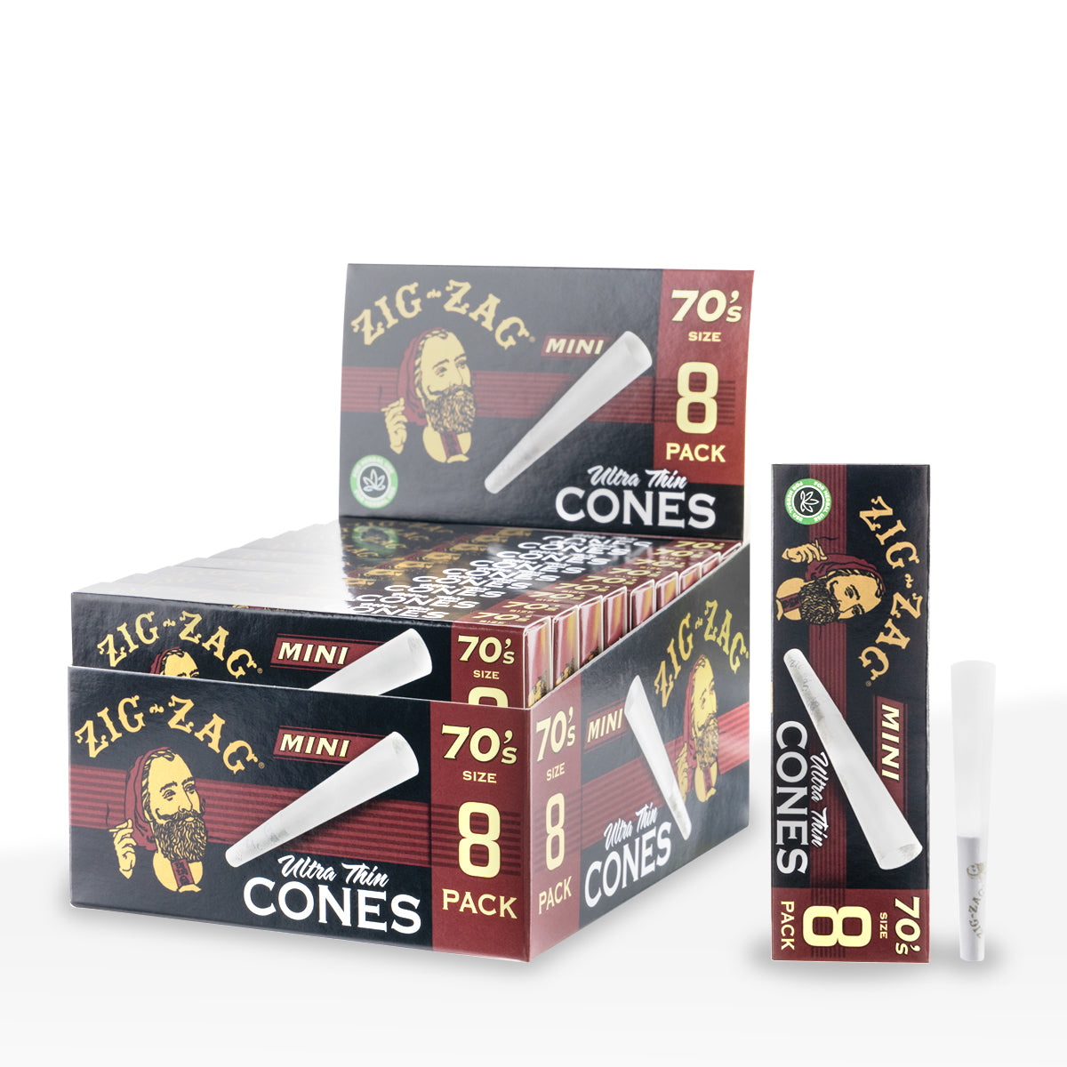 Zig Zag | Pre-Rolled Cones Mini's | 70mm - 18 Count - Various Styles Pre-Rolled Cones Zig Zag Ultra Thin Cones