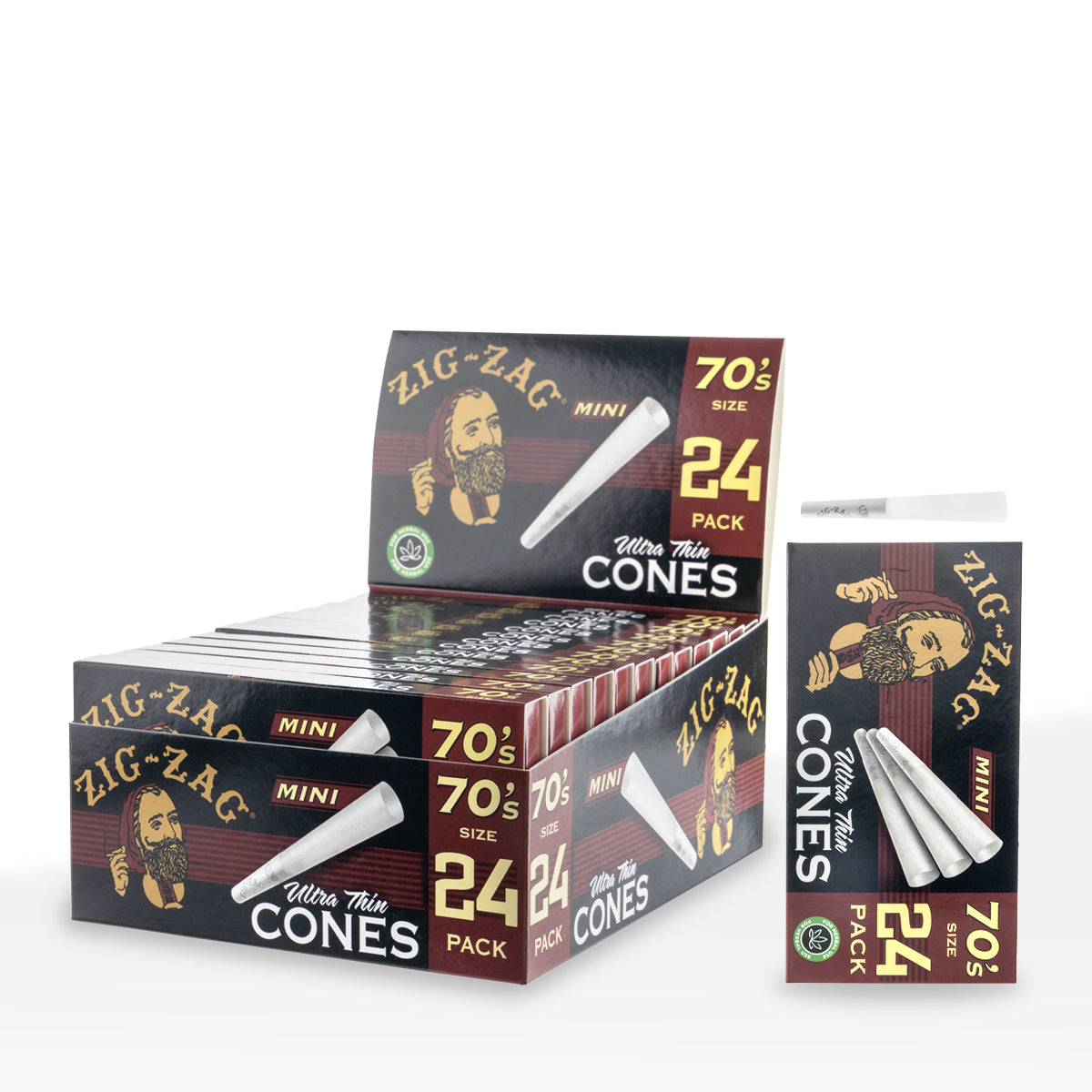 Zig Zag®| Pre-Rolled Cones Mini's| 70MM - 12 Count - Various Styles Pre-Rolled Cones Zig Zag Ultra Thin Cones