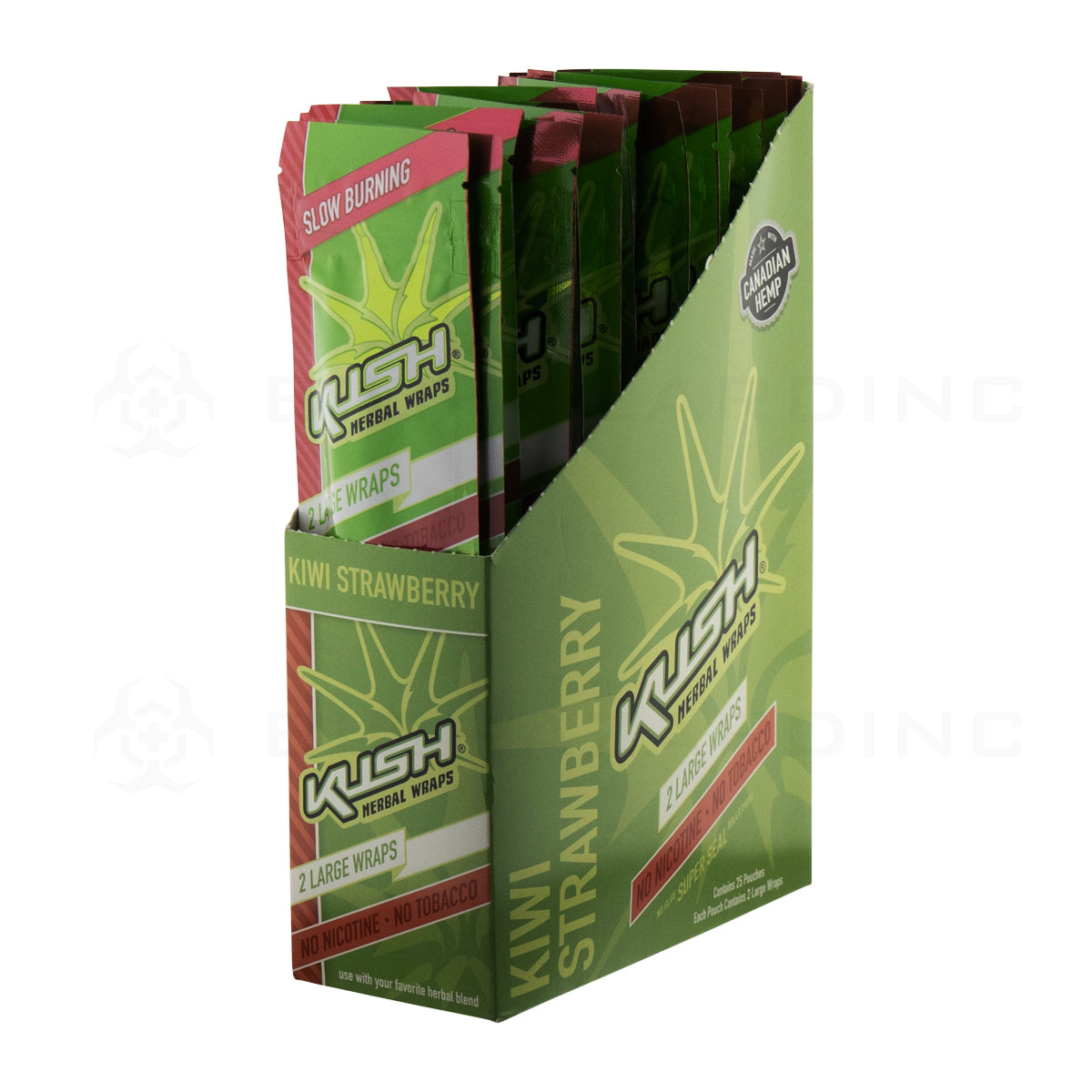 KUSH® | Herbal Wraps | Various Flavors - 25 Count Hemp Wraps Kush Kiwi Strawberry