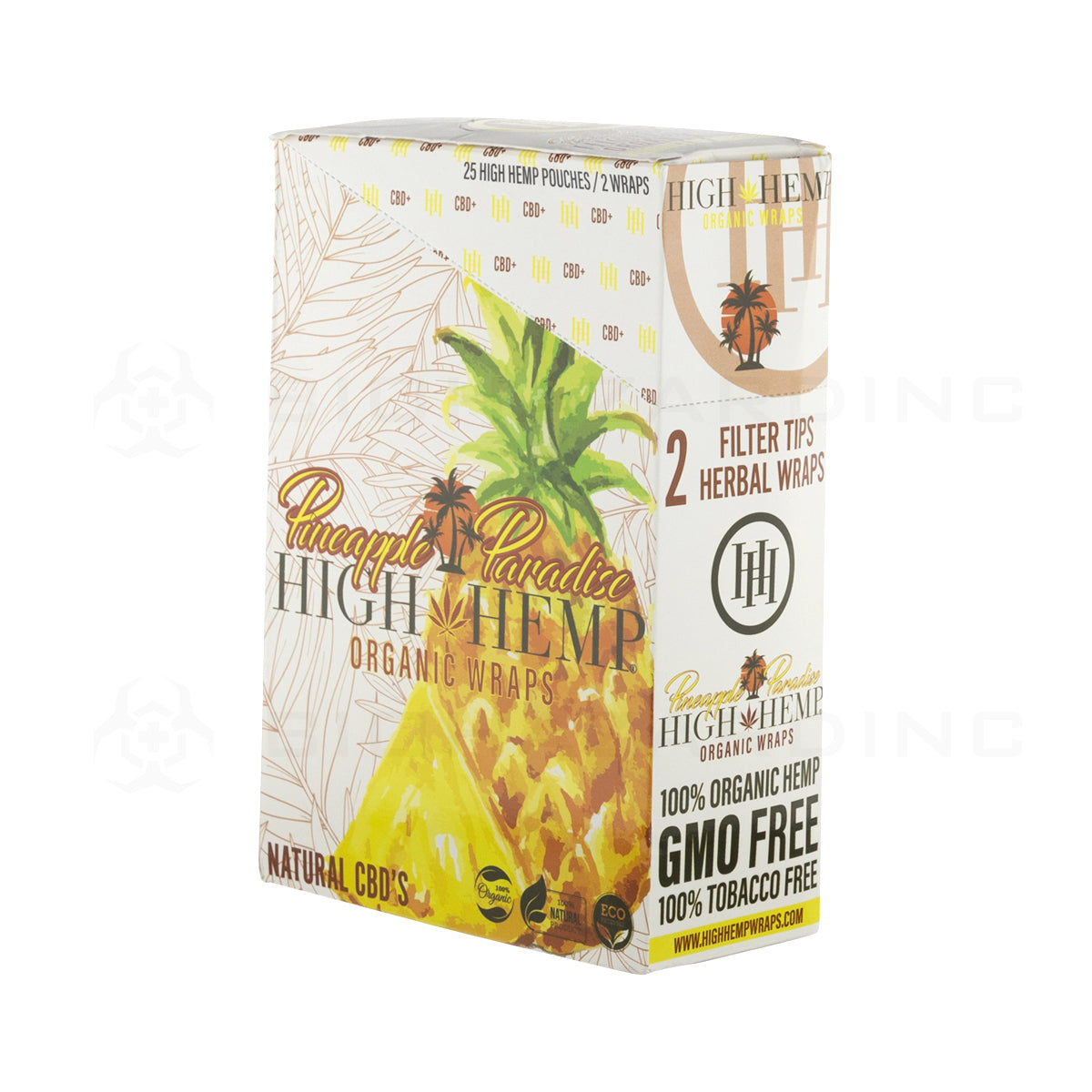 High Hemp | Organic Hemp Blunt Wraps | 100mm - Pineapple Paradise - 25 Count Hemp Wraps High Hemp