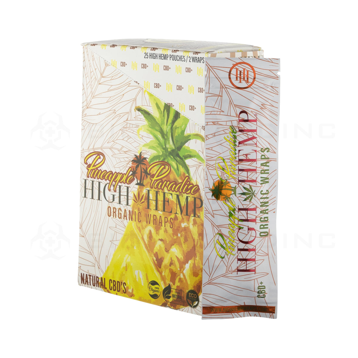 High Hemp | Organic Hemp Blunt Wraps | 100mm - Pineapple Paradise - 25 Count Hemp Wraps High Hemp
