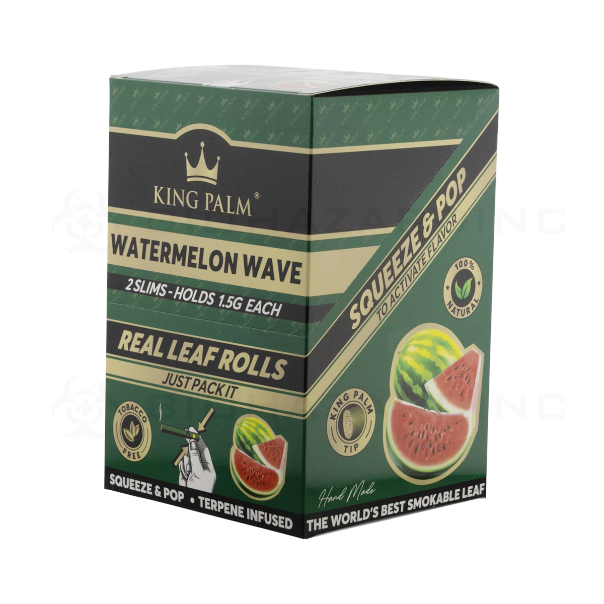 King Palm™ | Wholesale Slim Rolls | Various Flavors Palm Pre Rolled Wraps Biohazard Inc Watermelon Wave | 2 Pack | 20 Count
