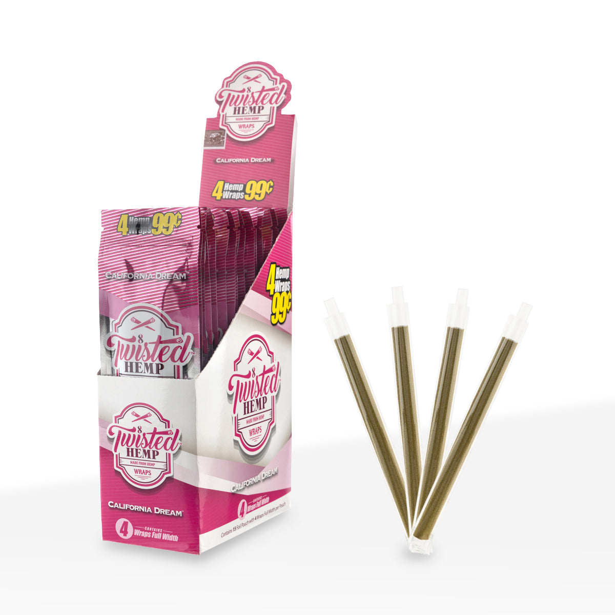 Twisted Hemp™ | Blunt Wraps | 100mm - California Dream - 15 Count Hemp Wraps Twisted Hemp