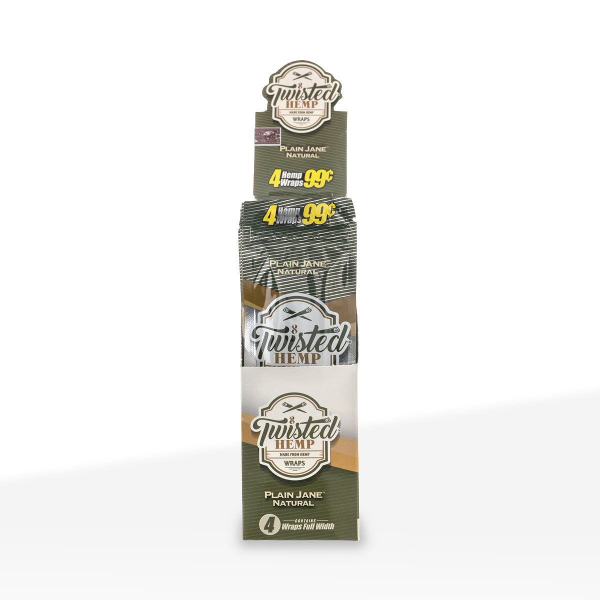 Twisted Hemp™ | Blunt Wraps | 100mm - Plain Jane - 15 Count Hemp Wraps Twisted Hemp