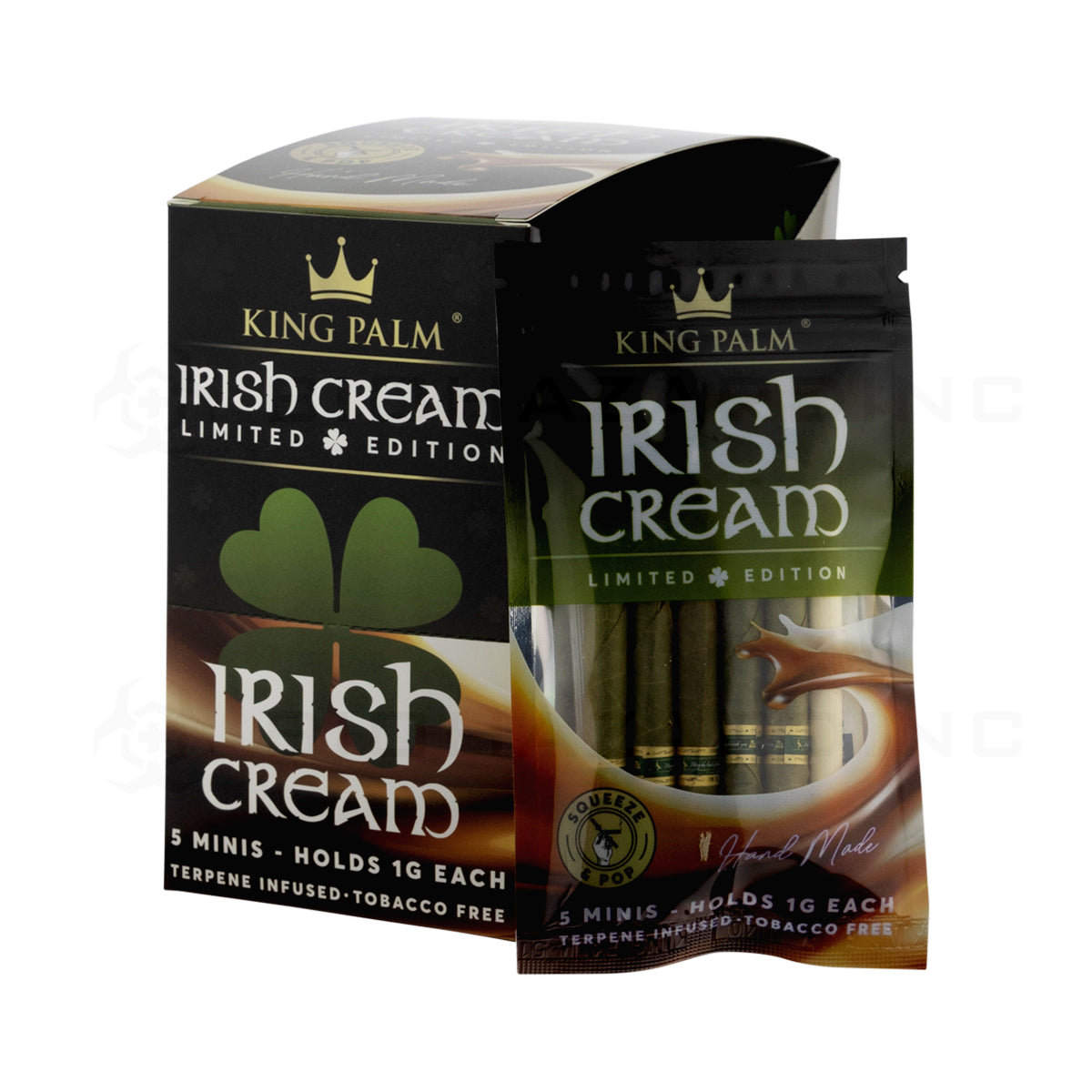 King Palm™ | Wholesale Mini Rolls | 15 Count - Various Flavors Palm Pre Rolled Wraps King Palm Irish Cream  