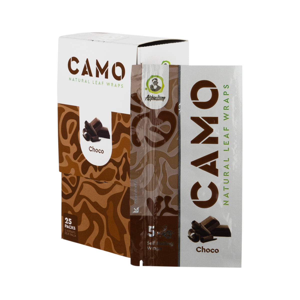 CAMO | Natural Leaf Blunt Wraps | 109mm - 25 Count - Various Flavors Natural Wraps CAMO
