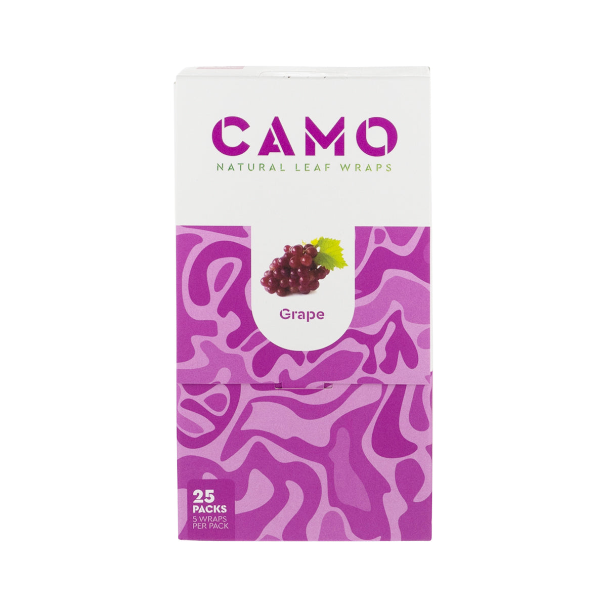 CAMO | Natural Leaf Blunt Wraps | 109mm - 25 Count - Various Flavors Natural Wraps CAMO Grape