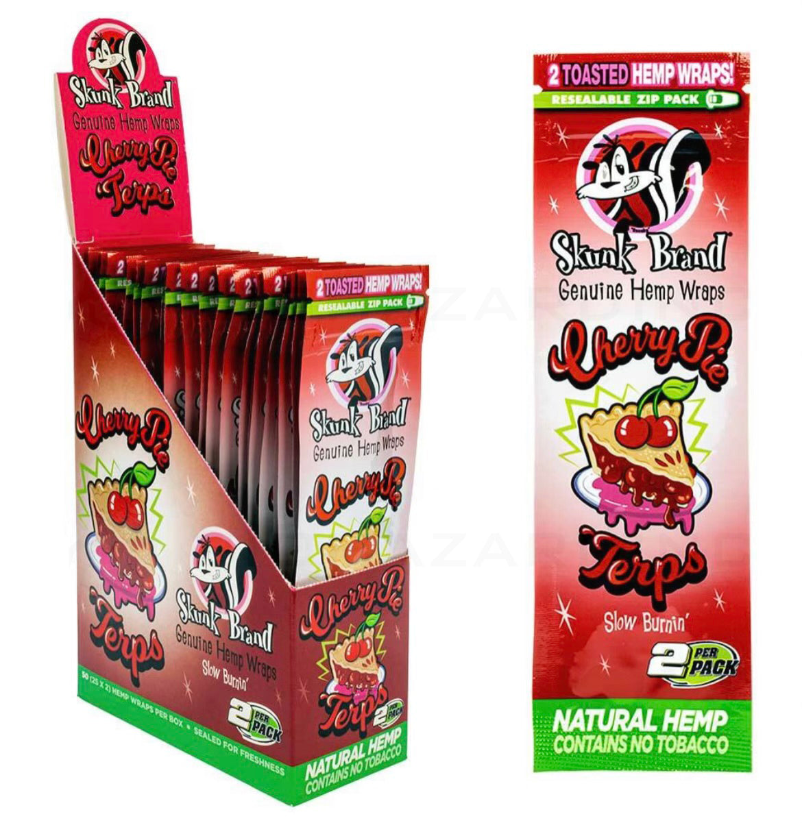 SKUNK BRAND | Terp Hemp Wraps | CHERRY PIE - 25 Count Hemp Wraps Biohazard Inc