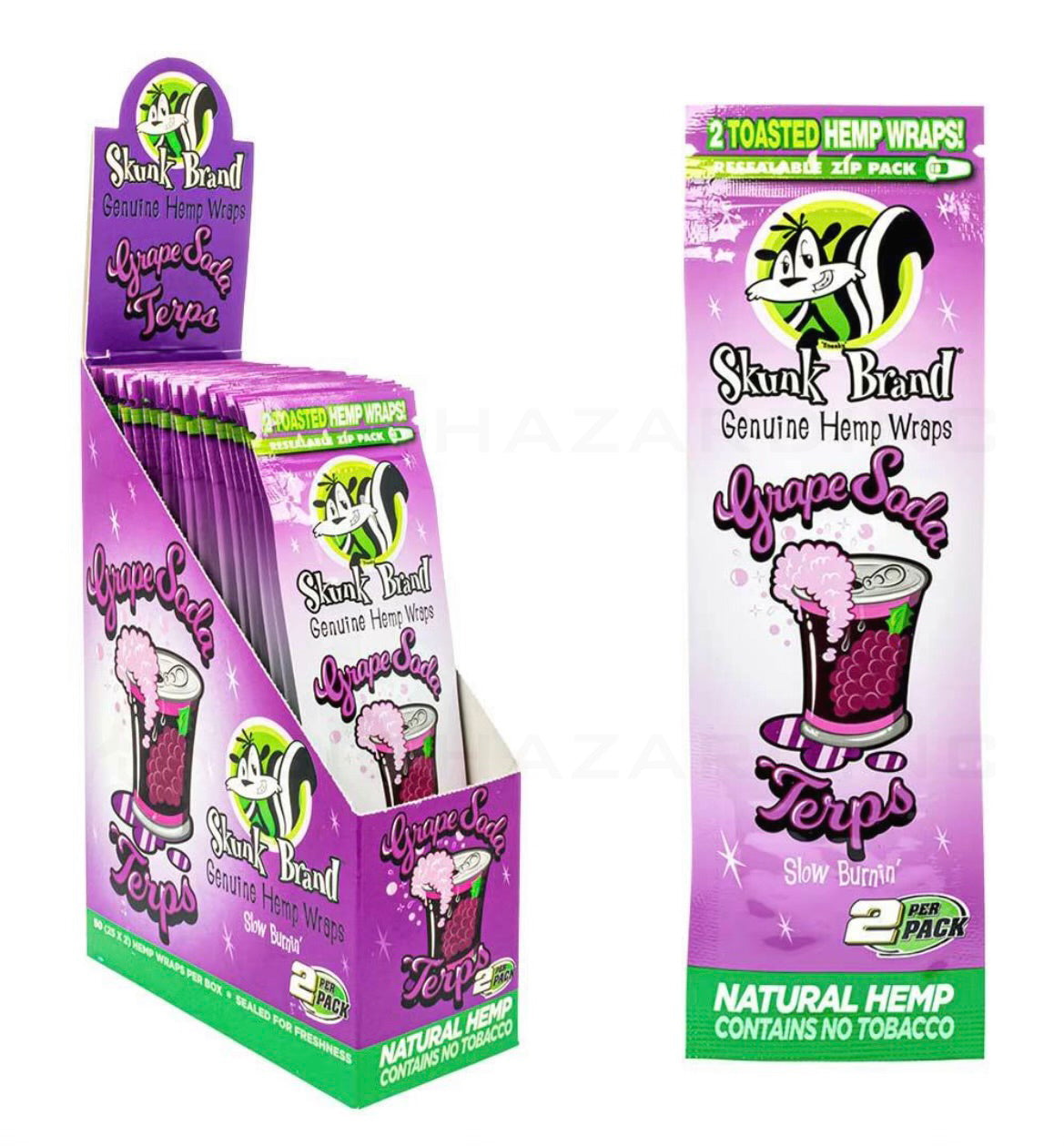 SKUNK BRAND | Terp Hemp Wraps | GRAPE SODA - 25 Count Hemp Wraps Biohazard Inc