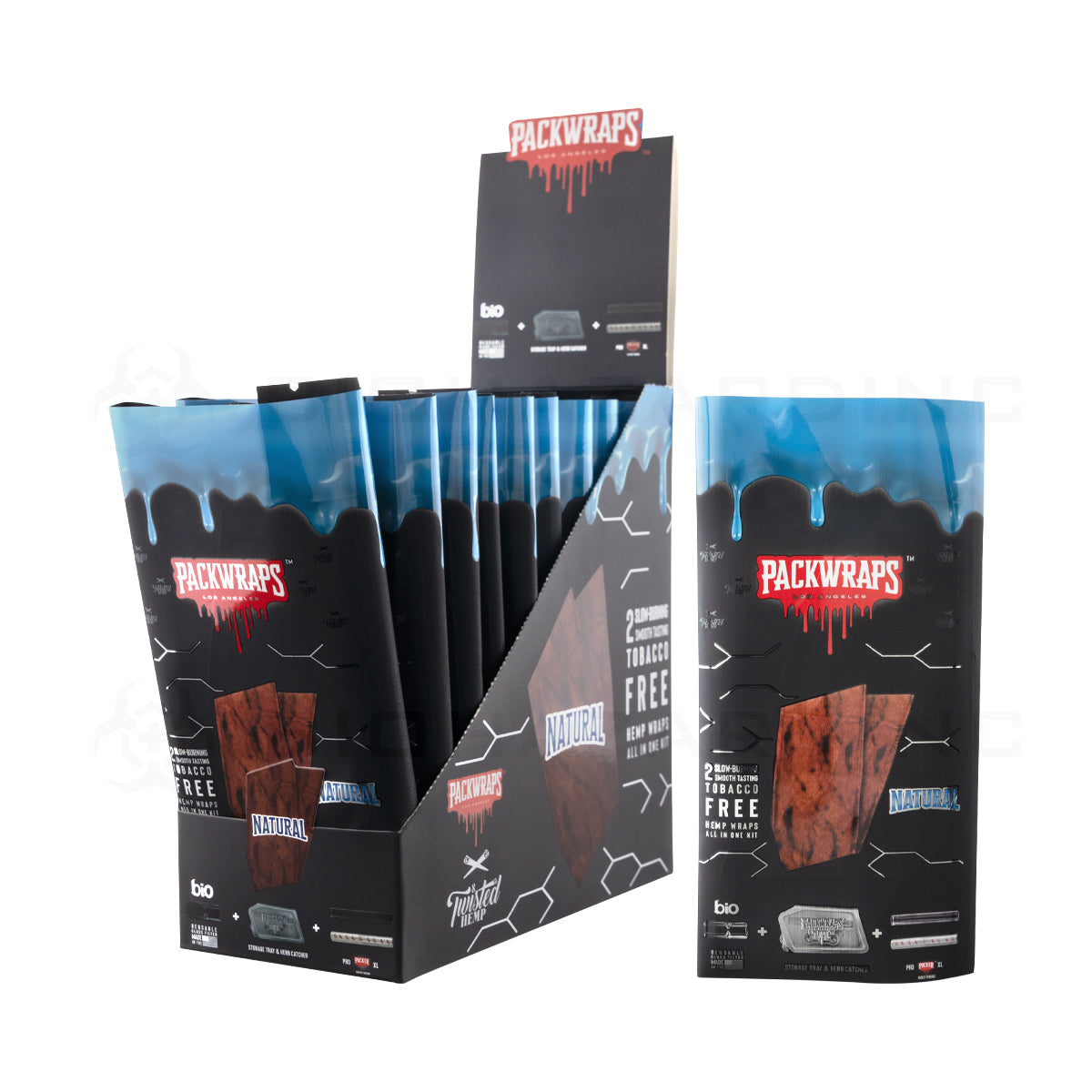 Packwraps™ x BIO™ x Twisted™ | All-in-One Hemp Wrap Kit | 10 Count - Various Flavors Hemp Wraps Packwoods Natural