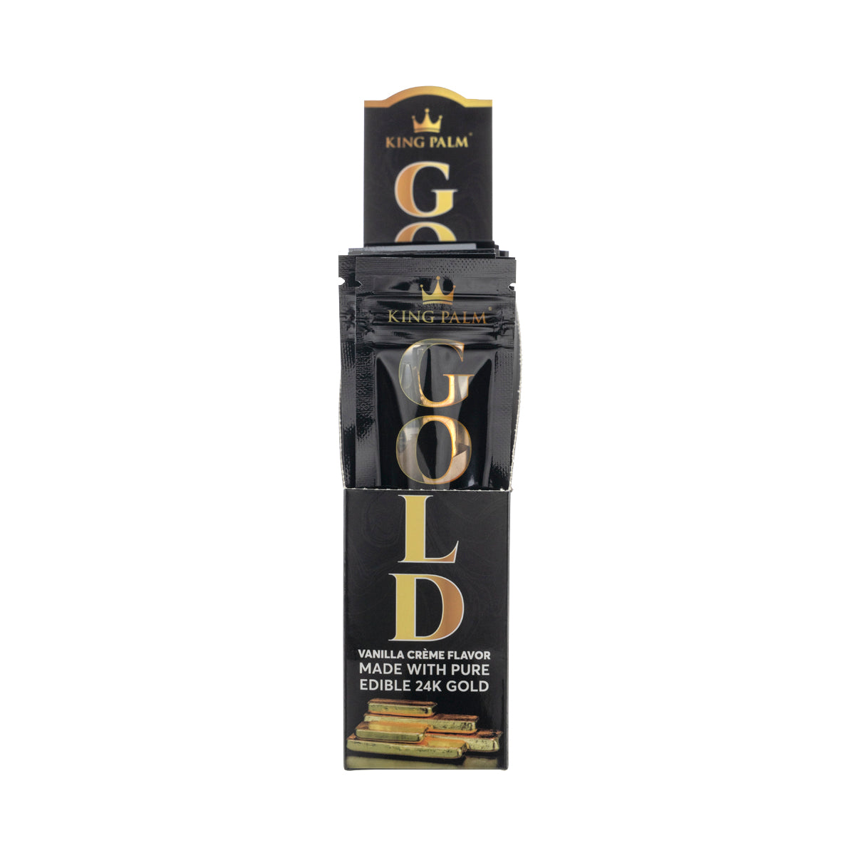 King Palm™ | 24k Gold Mini - Vanilla Crème | Single Pack 15 CT Palm Pre Rolled Wraps King Palm