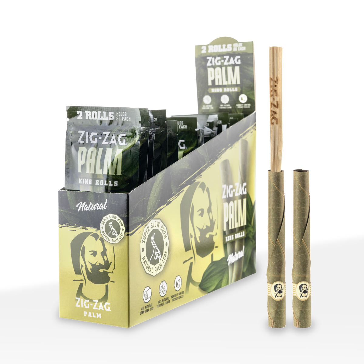 Zig-Zag® | Palm King Rolls | Natural - Various Packs Palm Pre Rolled Wraps Zig Zag 2 Pack