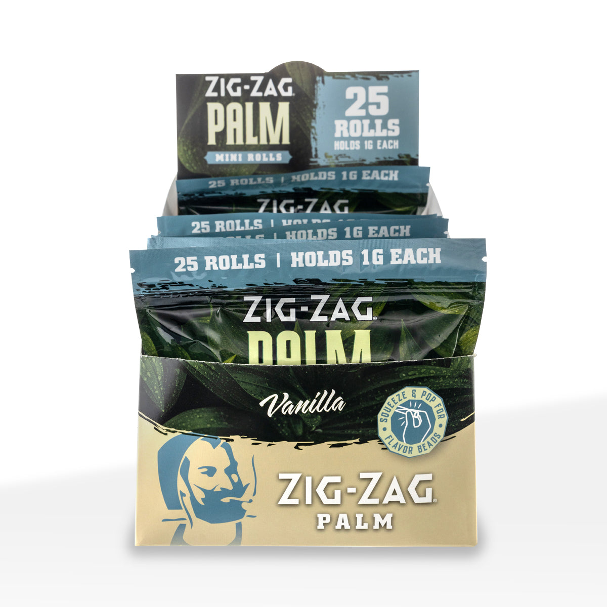 Zig-Zag® | Palm Mini Rolls | 25 pack - 8 Count Palm Pre Rolled Wraps Zig Zag   