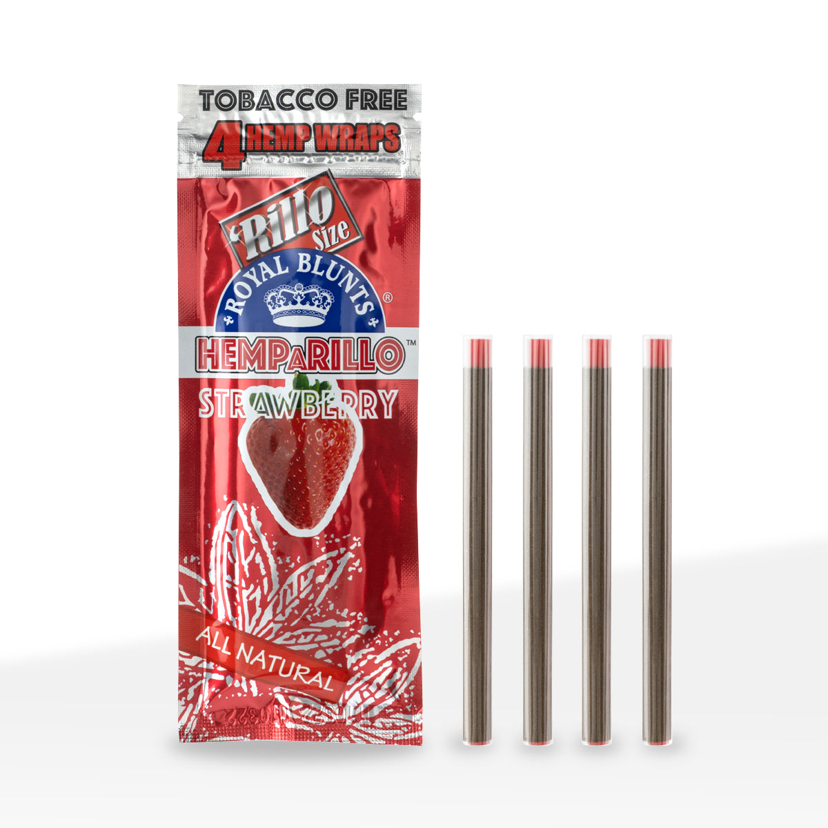 Royal Blunts | Non-Pre Priced Hemparillo™ Hemp Wraps | 4 Pack - Various Flavors - 15 Count Hemp Wraps Royal Blunts Strawberry