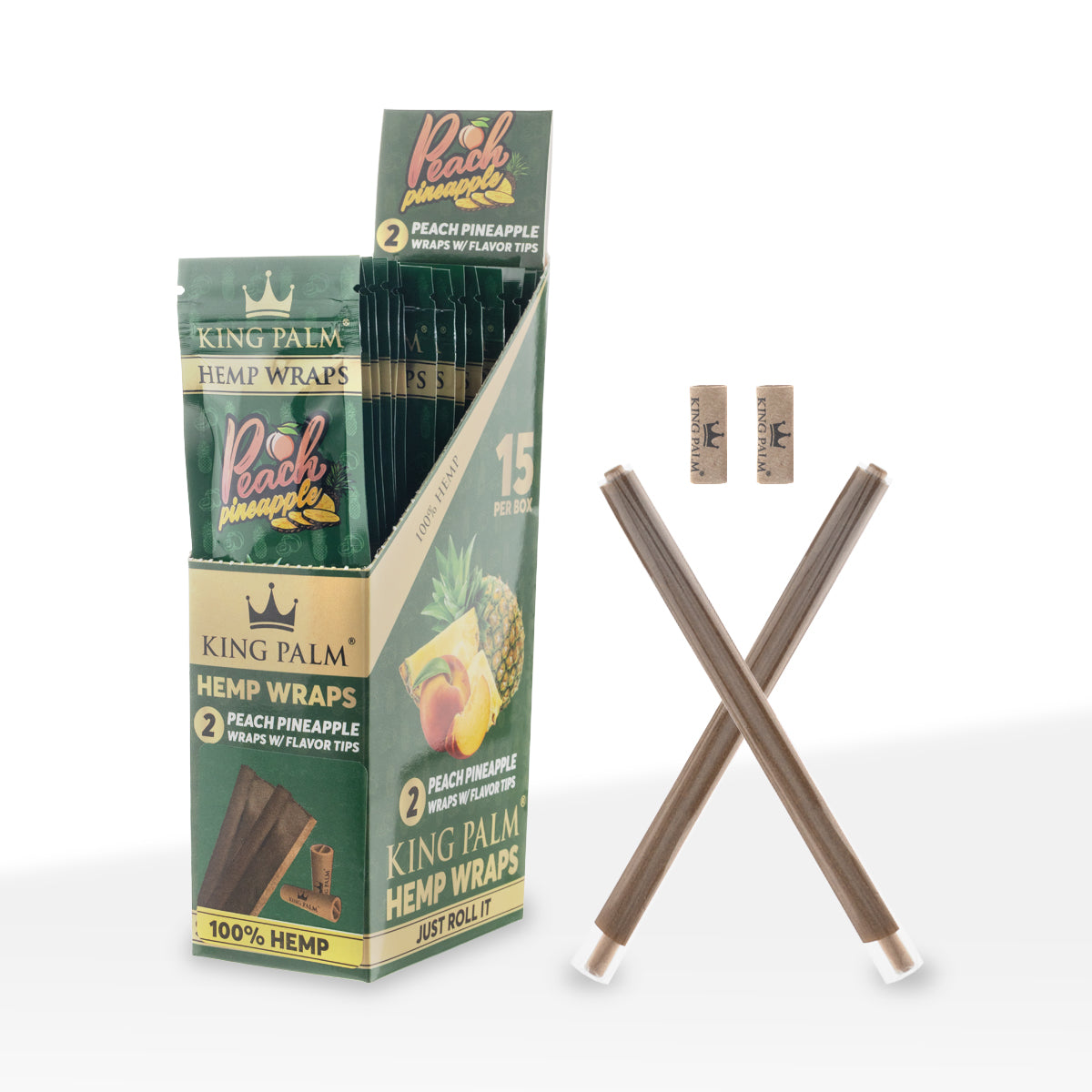 King Palm™ | Hemp Wraps | 2 Pack - 15 Count - Various Flavors Hemp Wraps King Palm Peach Pineapple