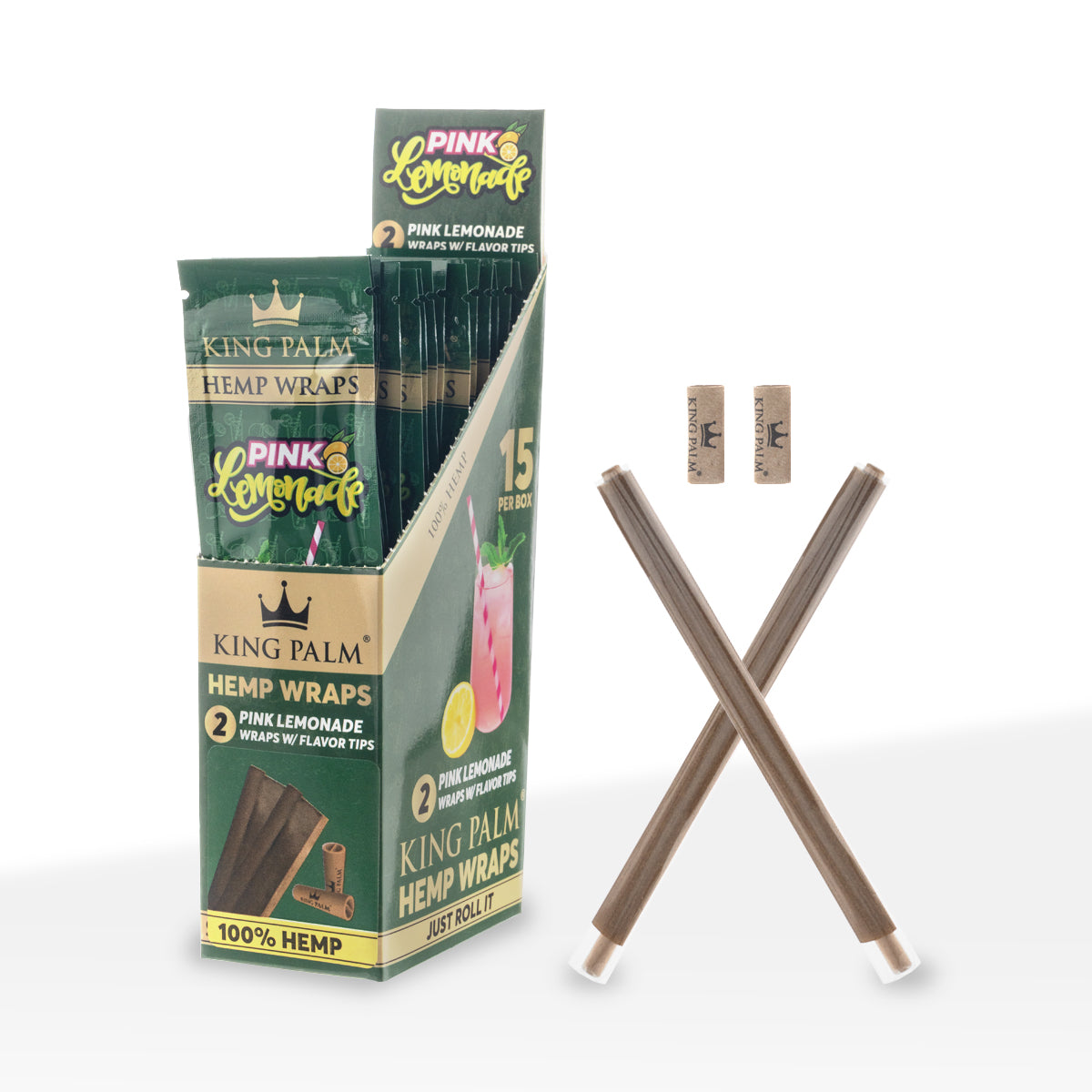 King Palm™ | Hemp Wraps | 2 Pack - 15 Count - Various Flavors Hemp Wraps King Palm Pink Lemonade