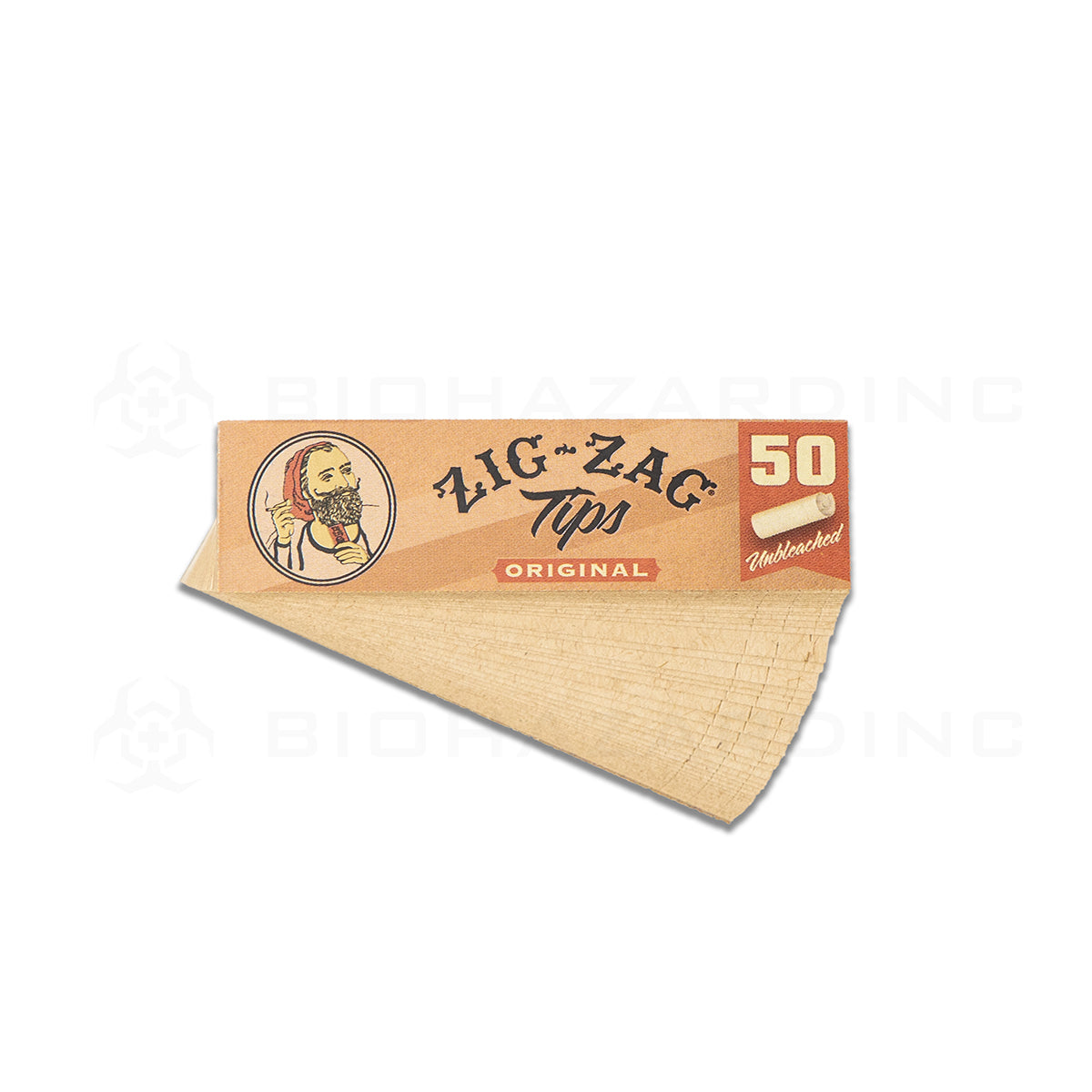 Zig-Zag® | 'Retail Display' Original Unbleached Rolling Tips | 50 Count Paper Tips Zig Zag