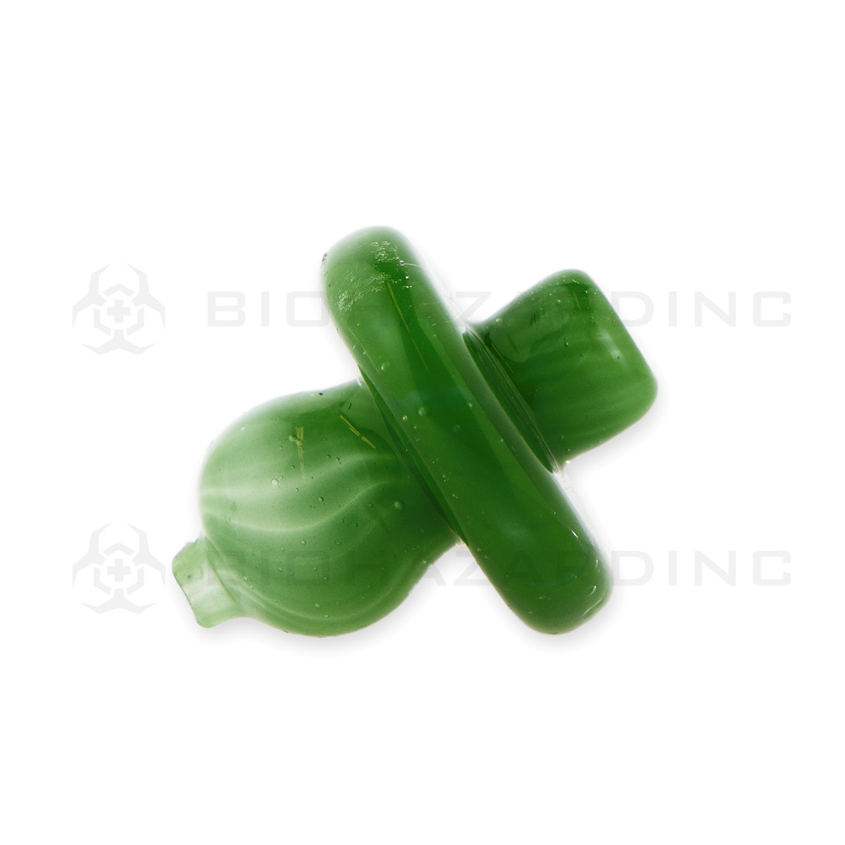 Carb Cap | Glass Directional Bubble Carb Cap | Green Carb Cap Biohazard Inc