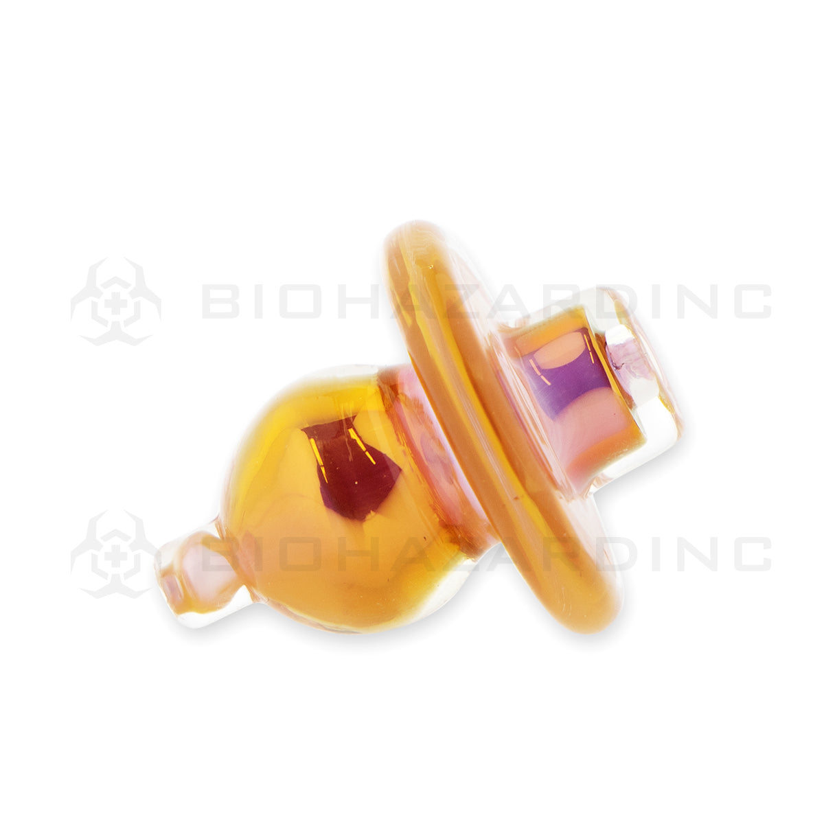 Carb Cap | Glass Directional Bubble Carb Cap | Iridescent Orange Carb Cap Biohazard Inc