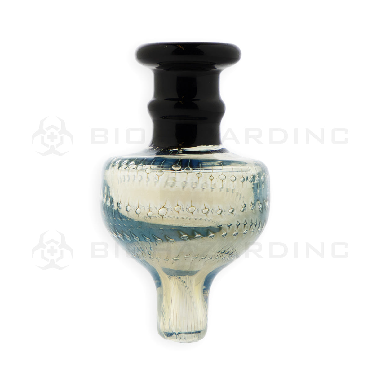 Carb Cap | Two Tone Black & Blue Glass Pointed Dome Carb Cap Biohazard Inc